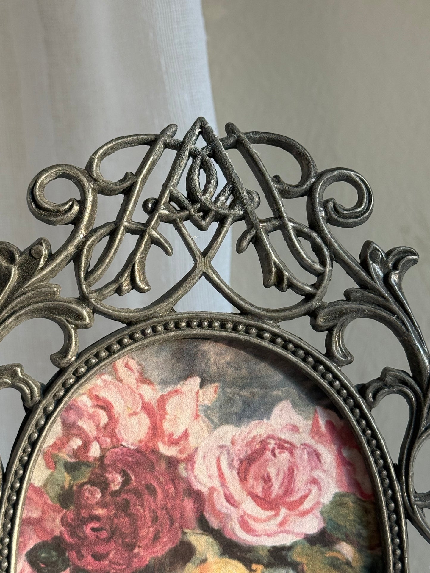 Ornate Vintage Frame with Still Life Floral Print