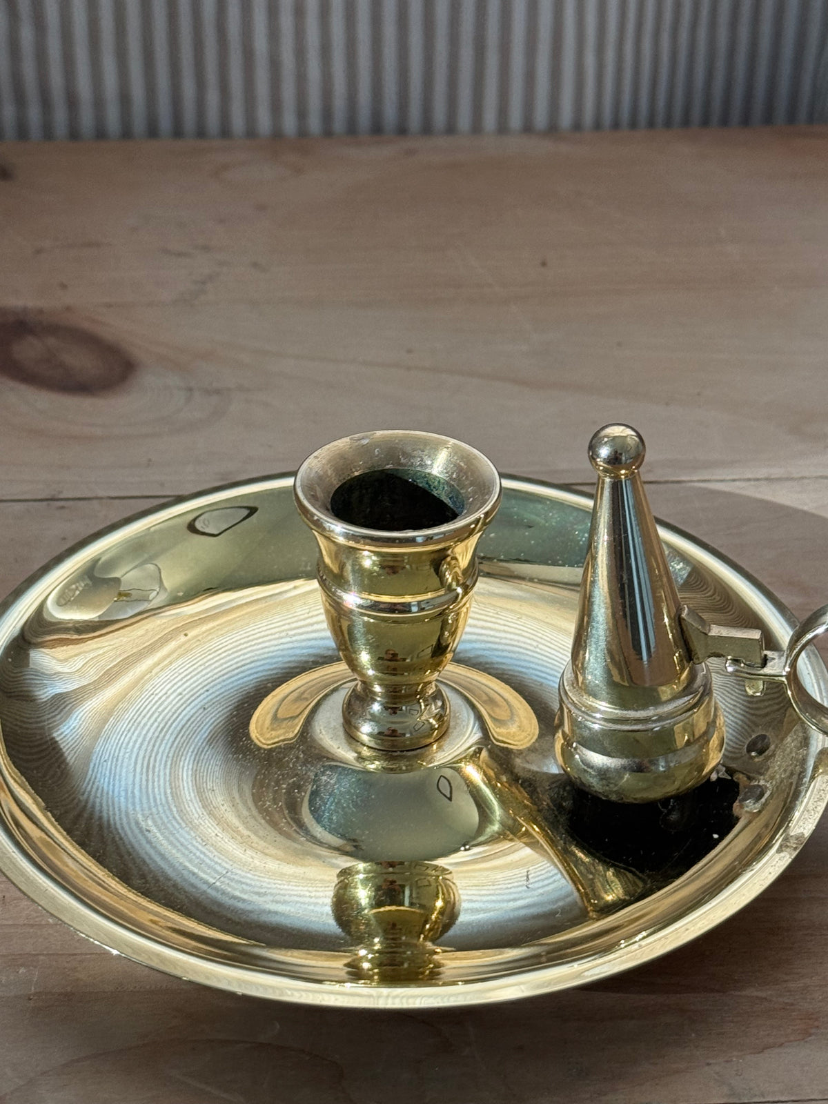 Brass Candle Holder with Snuffer