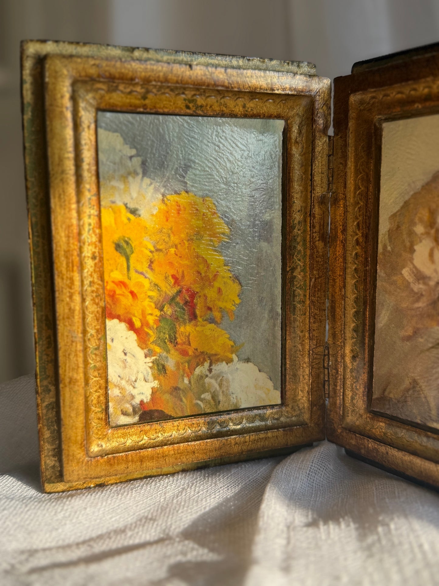 Antique Florentine Double Frame/Book Made in Italy