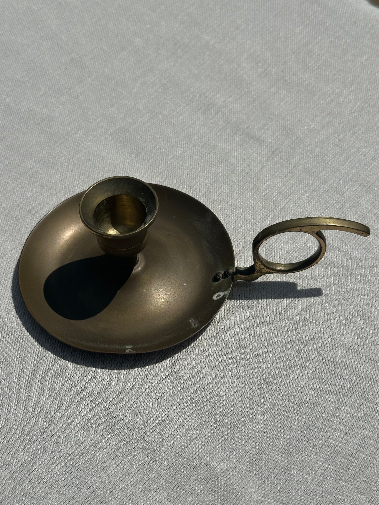 Brass Candle Holder with Finger Holder