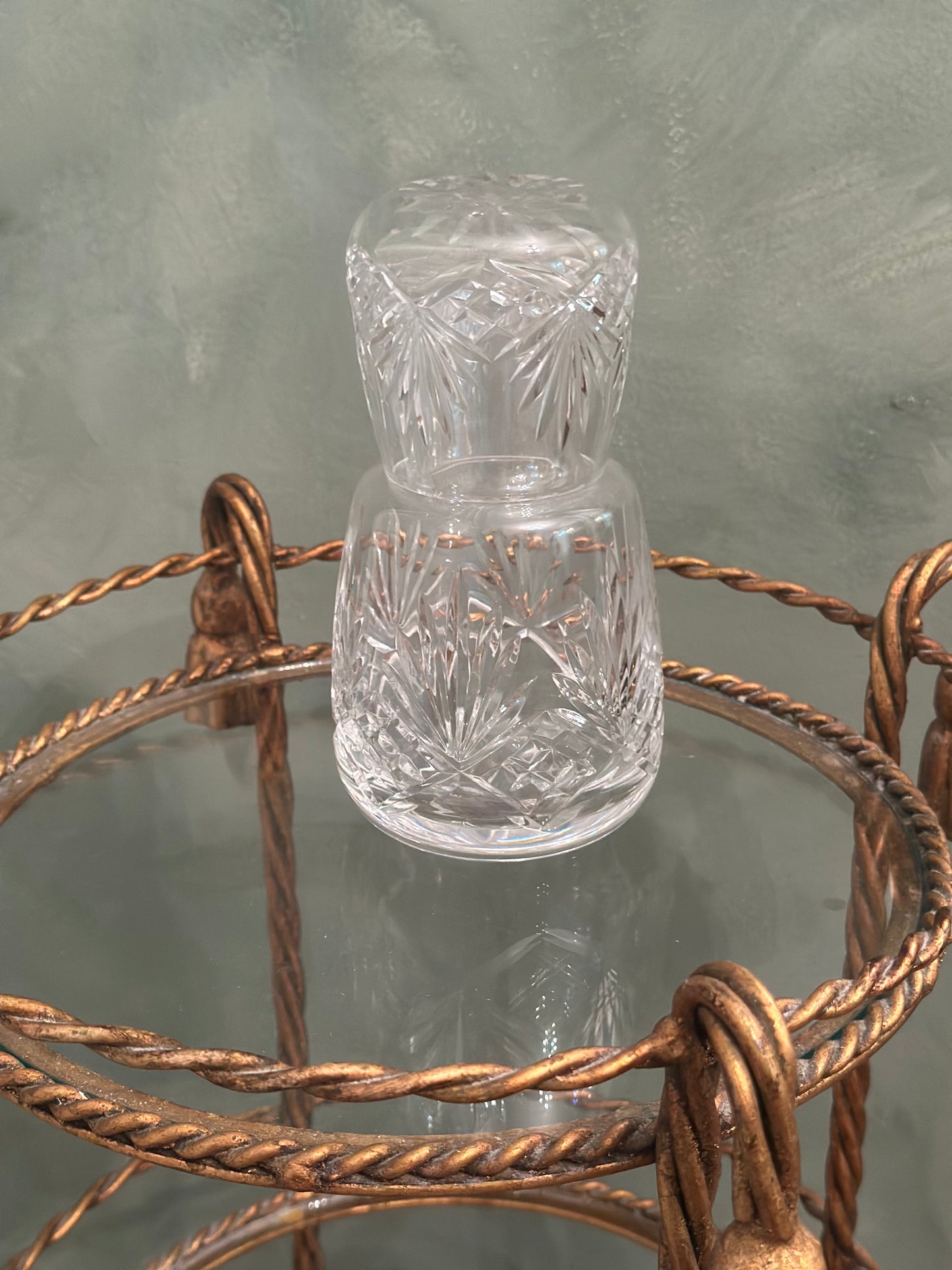 Cut Crystal Carafe and Cup