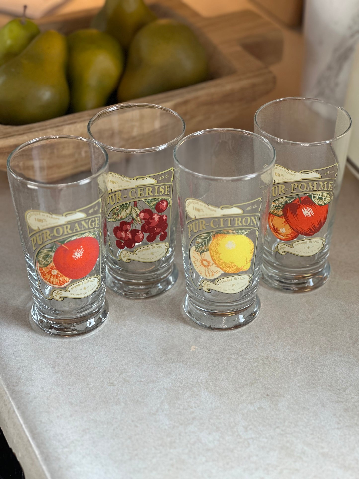 Set of 4 Fruit Glasses
