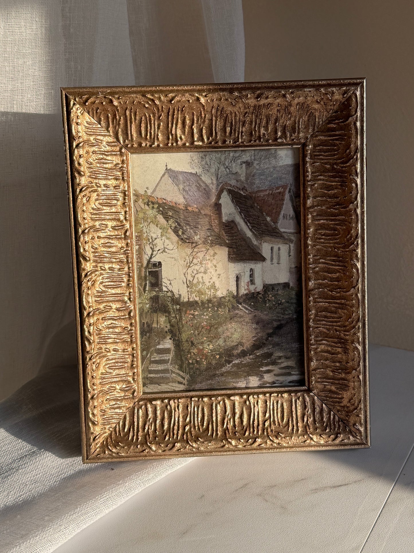 Frame with European Village Print