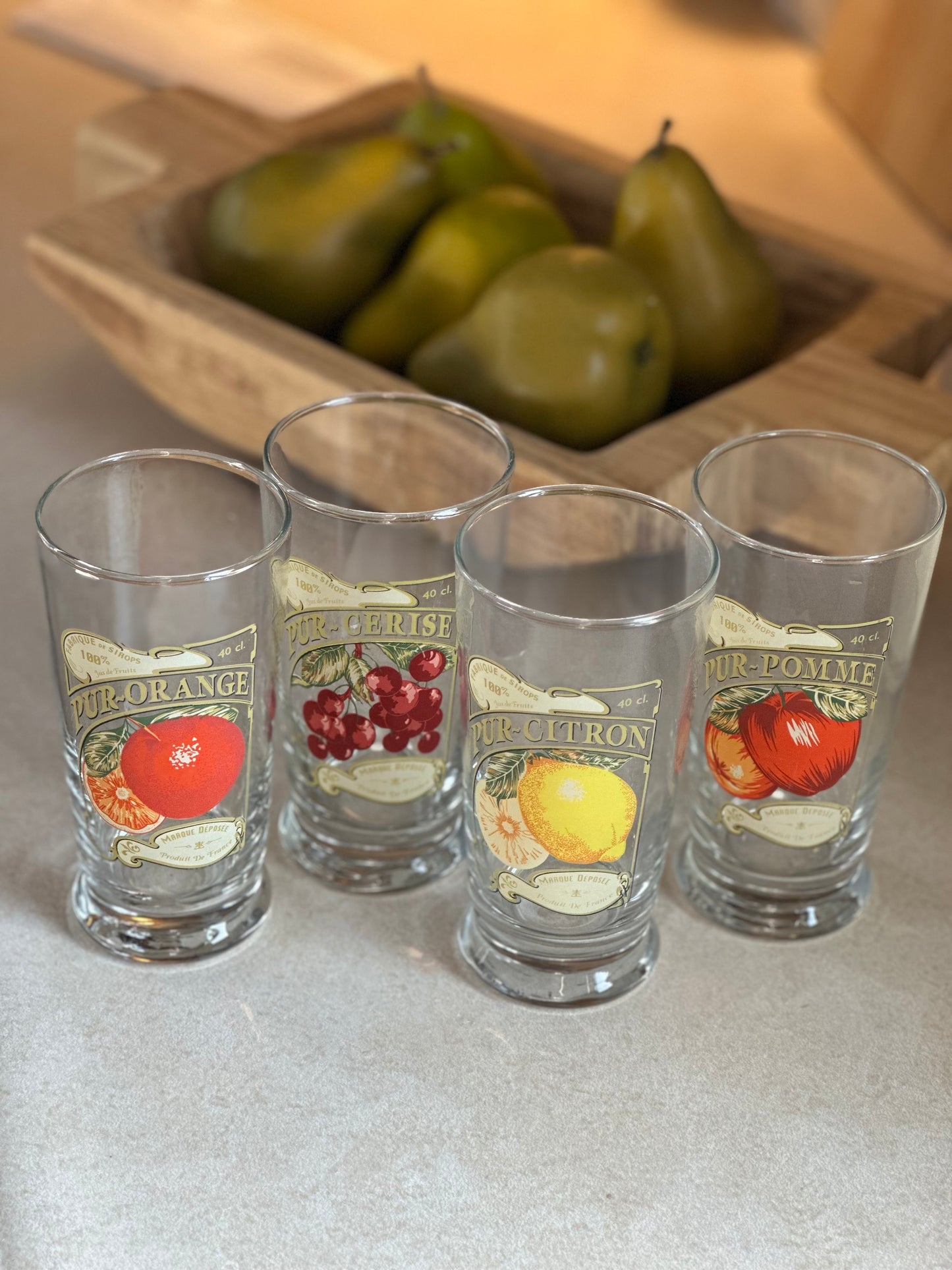 Set of 4 Fruit Glasses