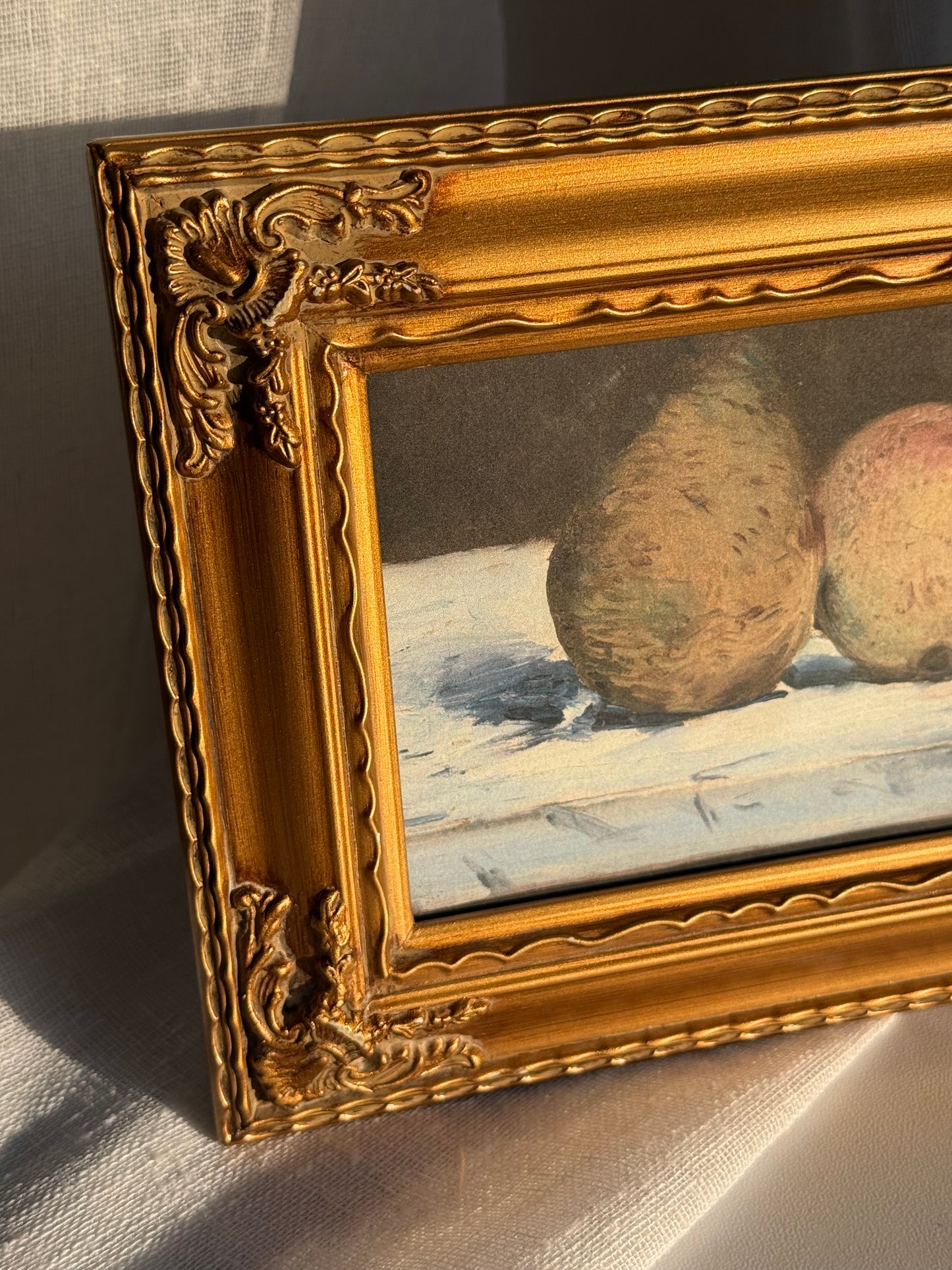 Gold Frame with Pear Still Life Print