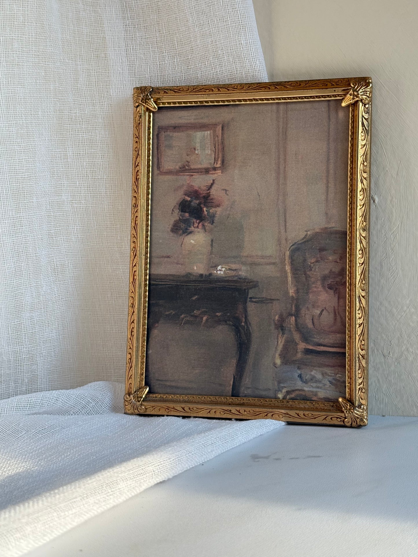 Antique Frame with Still Life Print