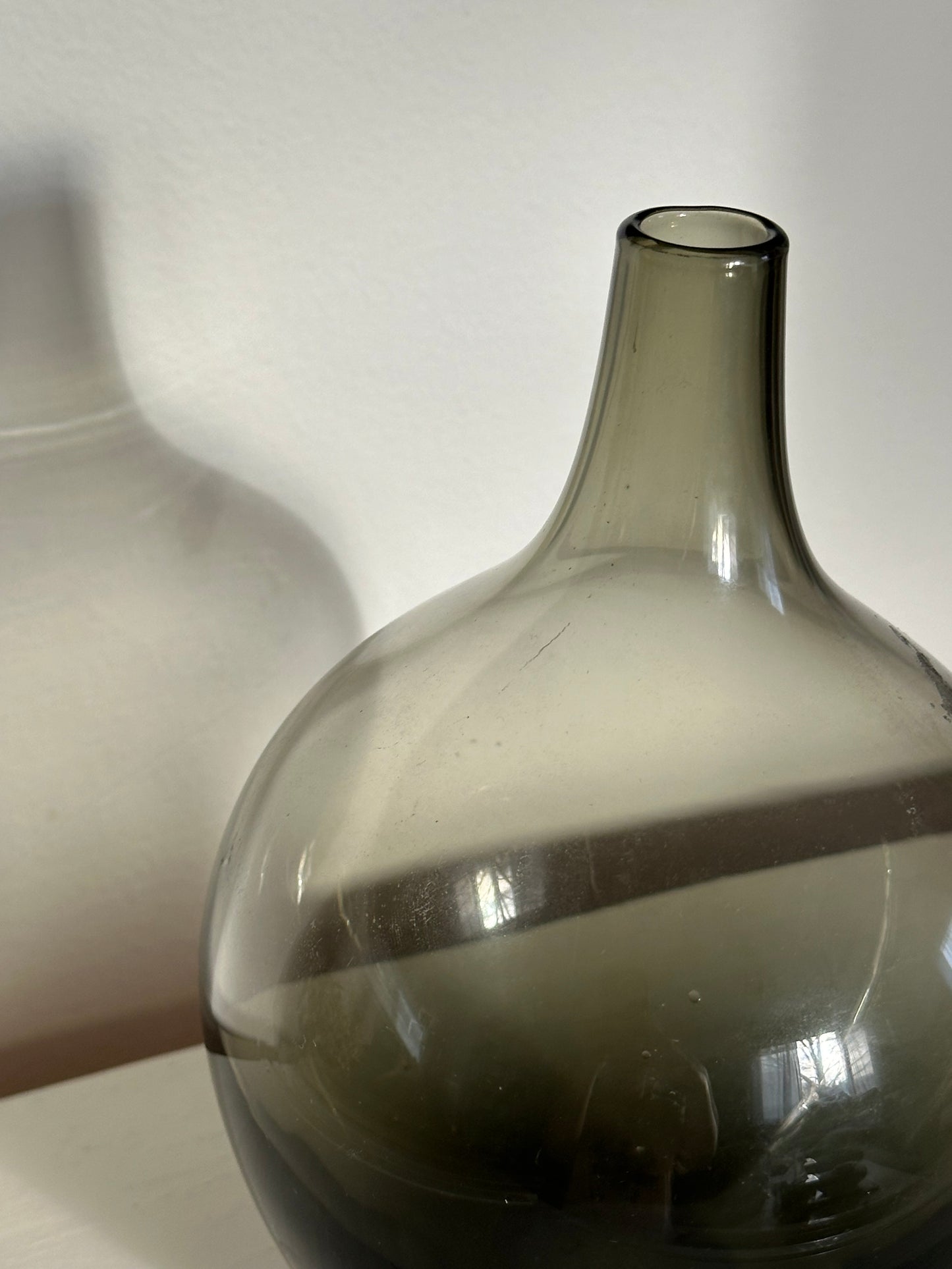 Tall Smoky Glass Vase