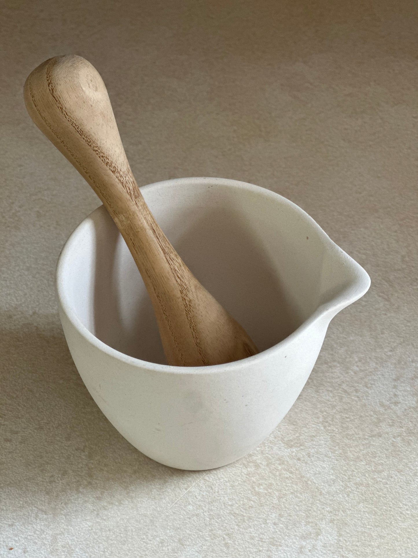 Ceramic Mortar with Wood Pestle