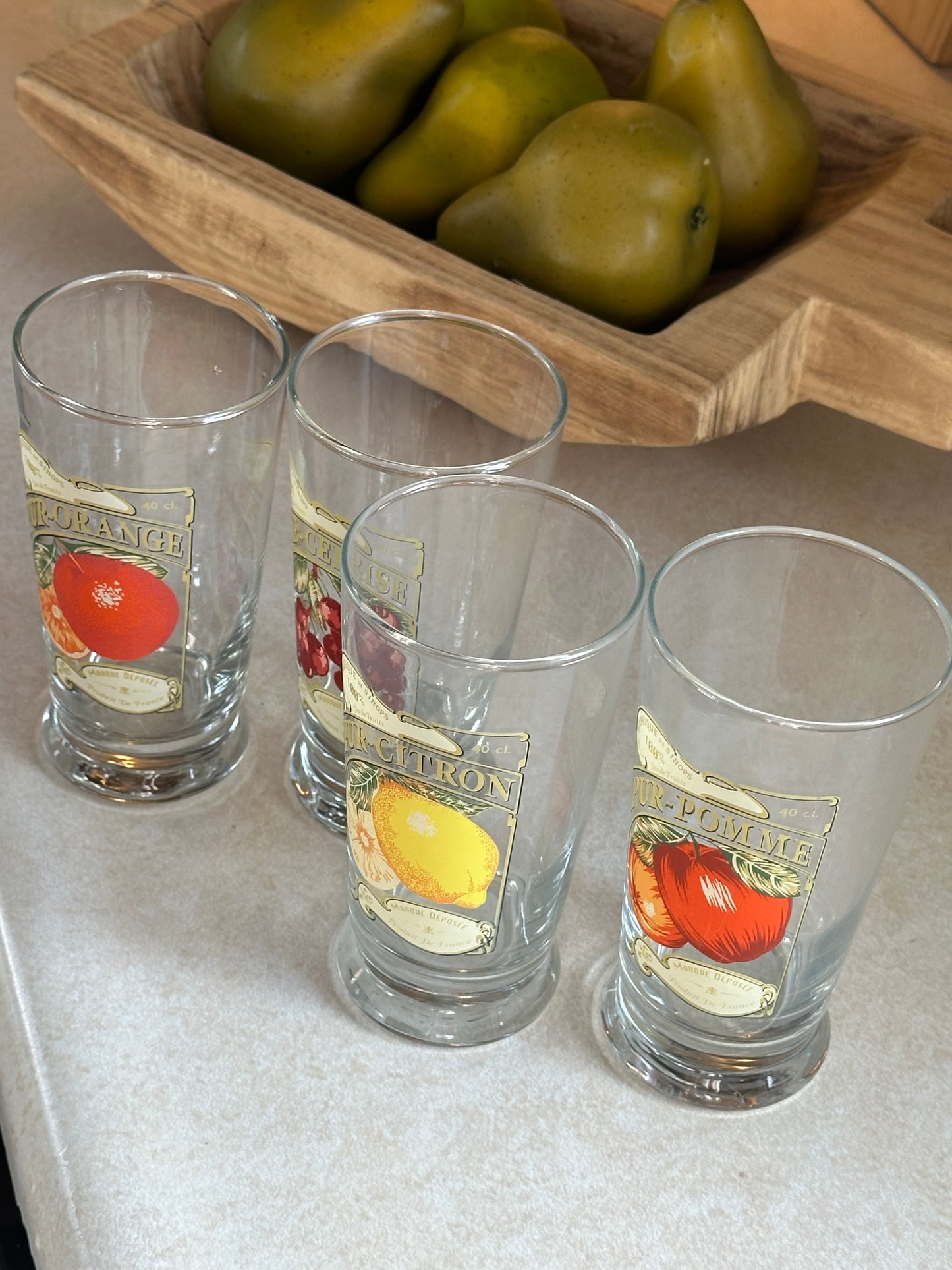 Set of 4 Fruit Glasses
