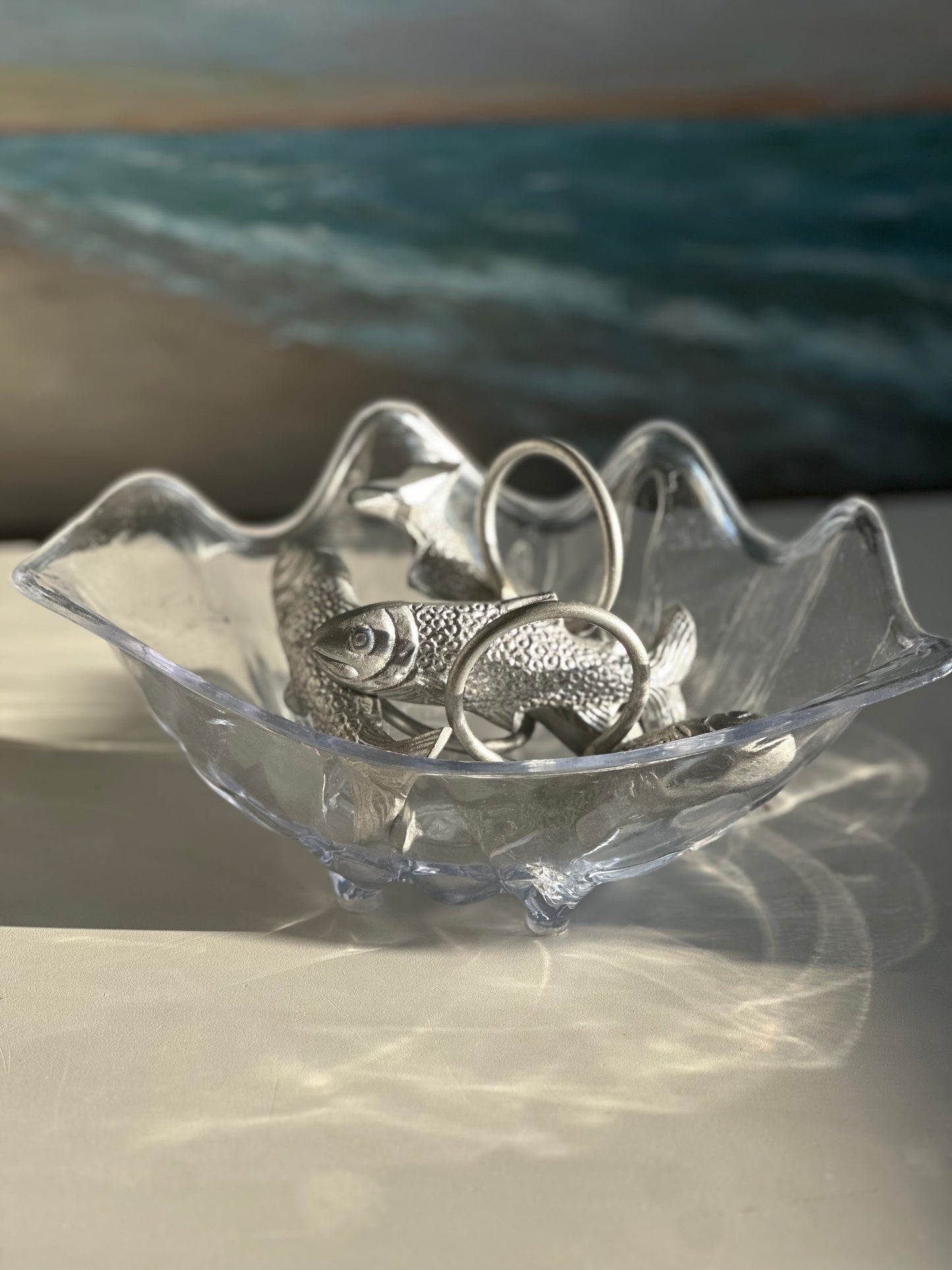 Set of 4 Silver Fish Napkin Rings