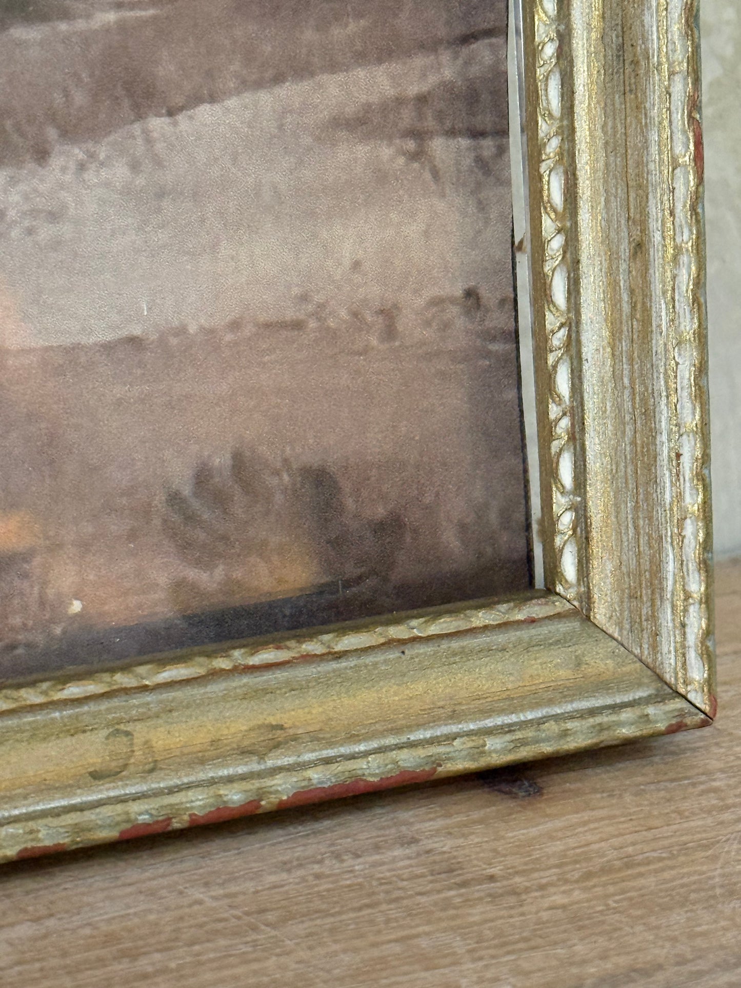Antique Frame with Landscape Painting (print)