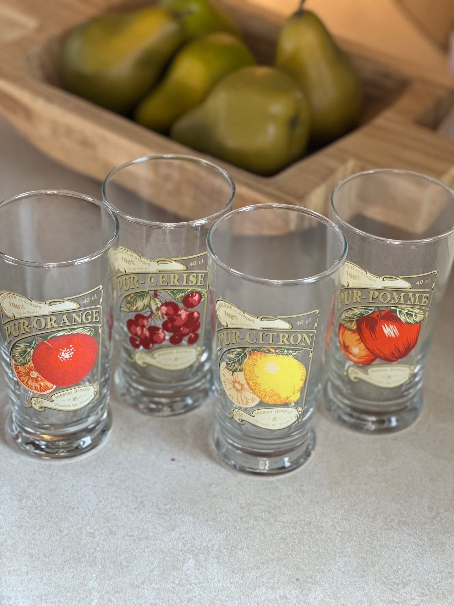 Set of 4 Fruit Glasses