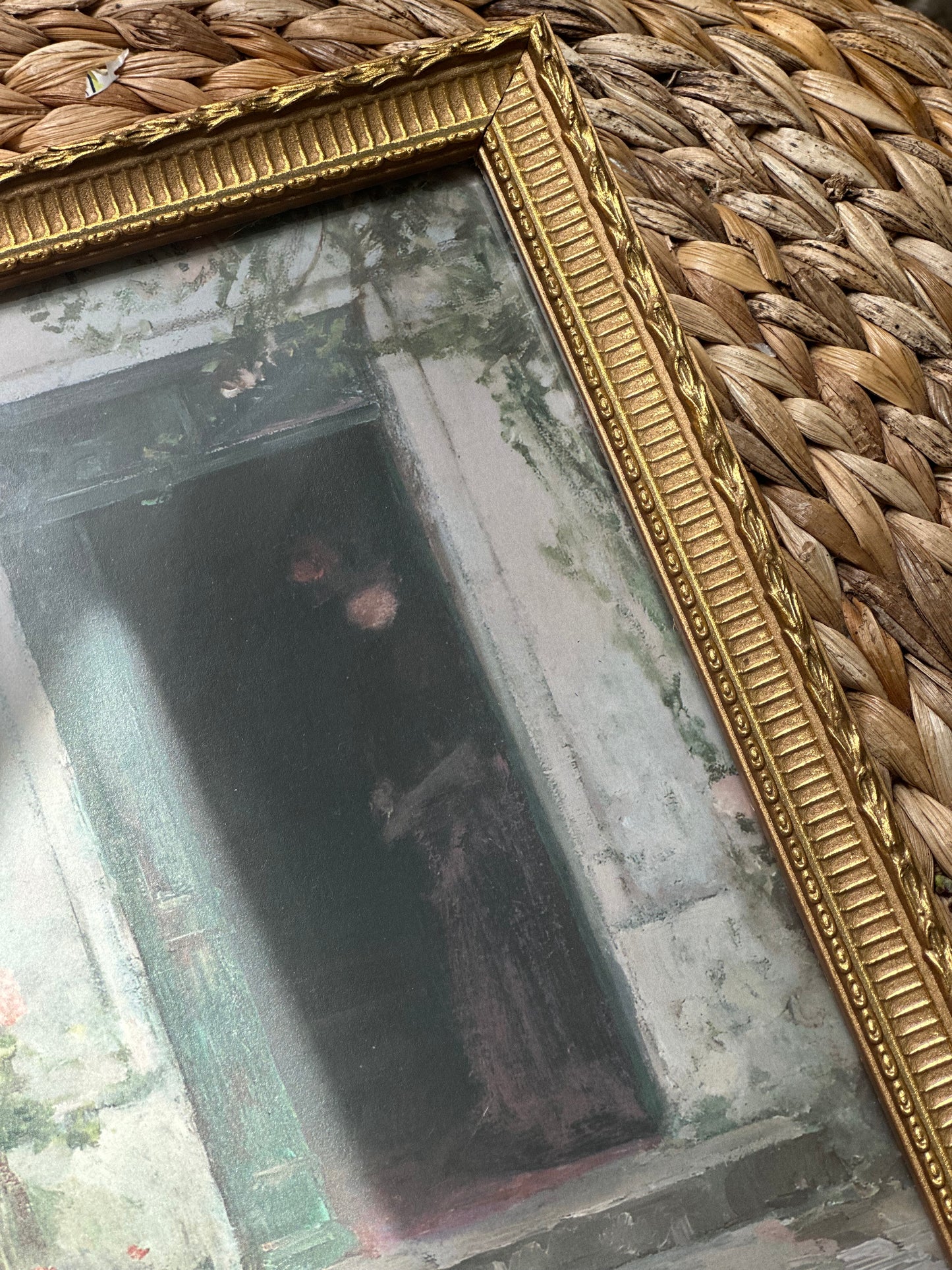 Gold Vintage Frame with Print of "In The Doorway"