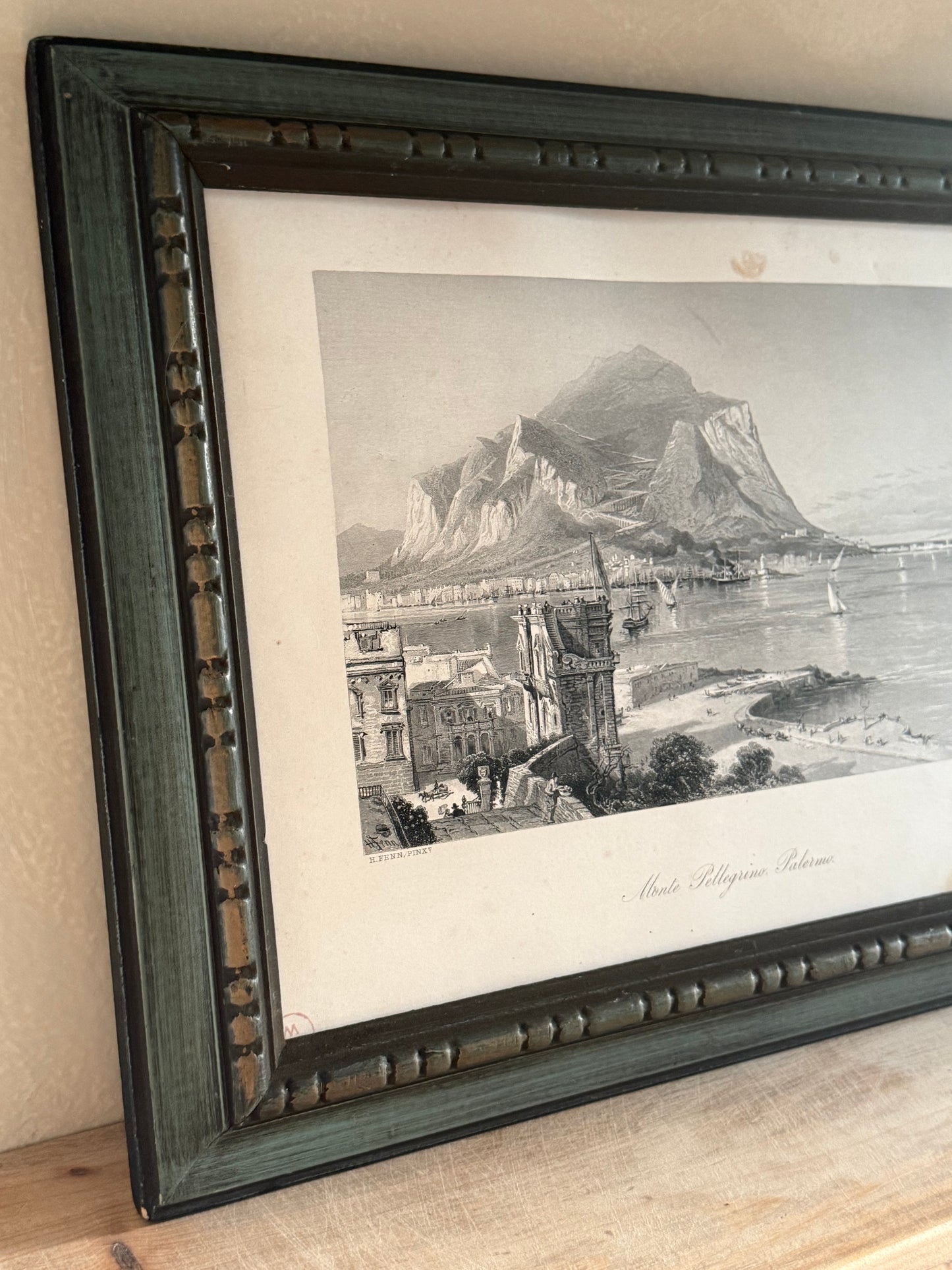Antique Lithograph of Monte Pellegrino, in Sicily Italy