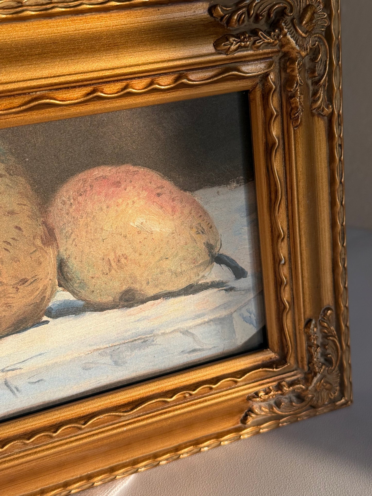 Gold Frame with Pear Still Life Print