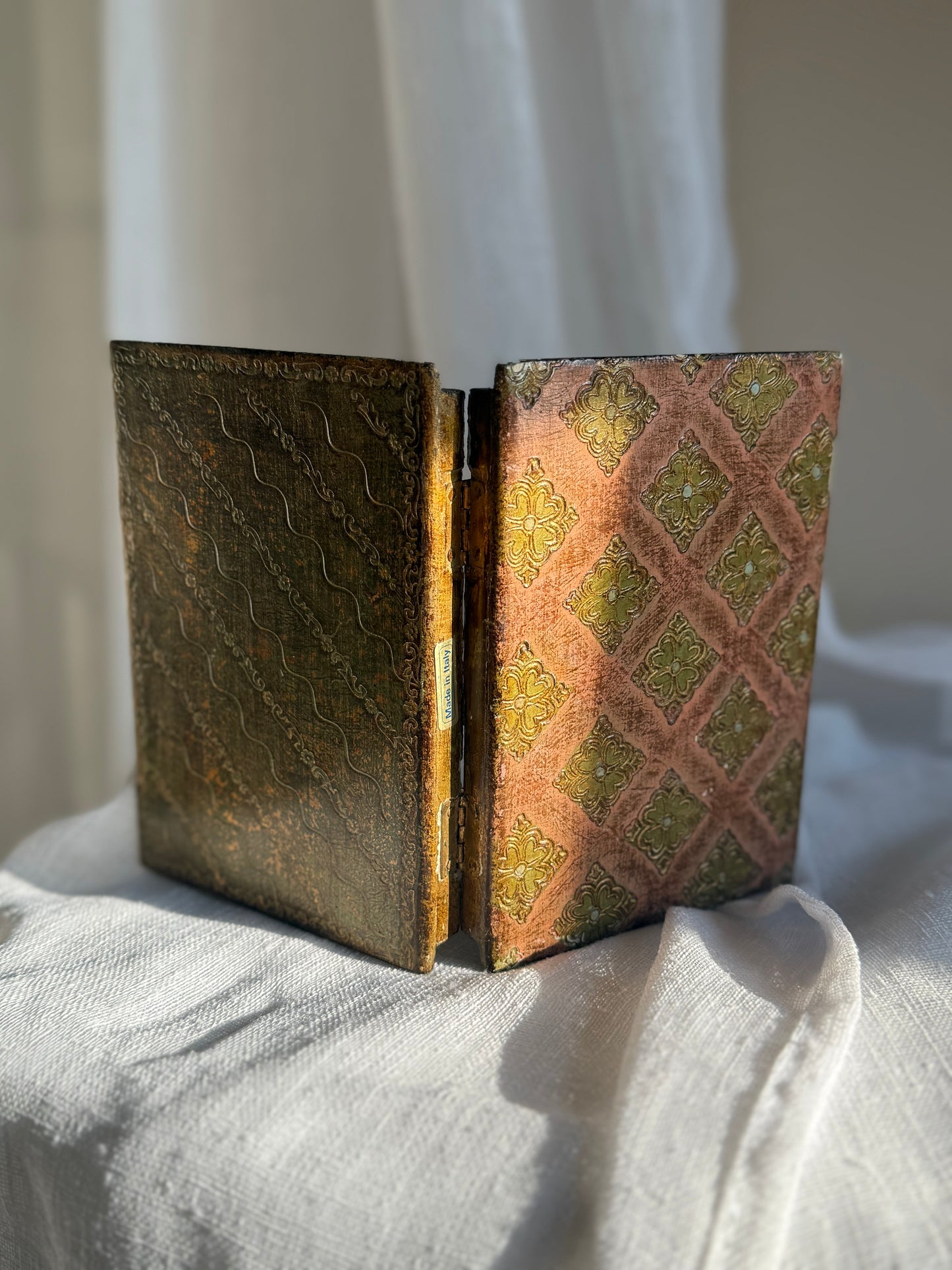 Antique Florentine Double Frame/Book Made in Italy