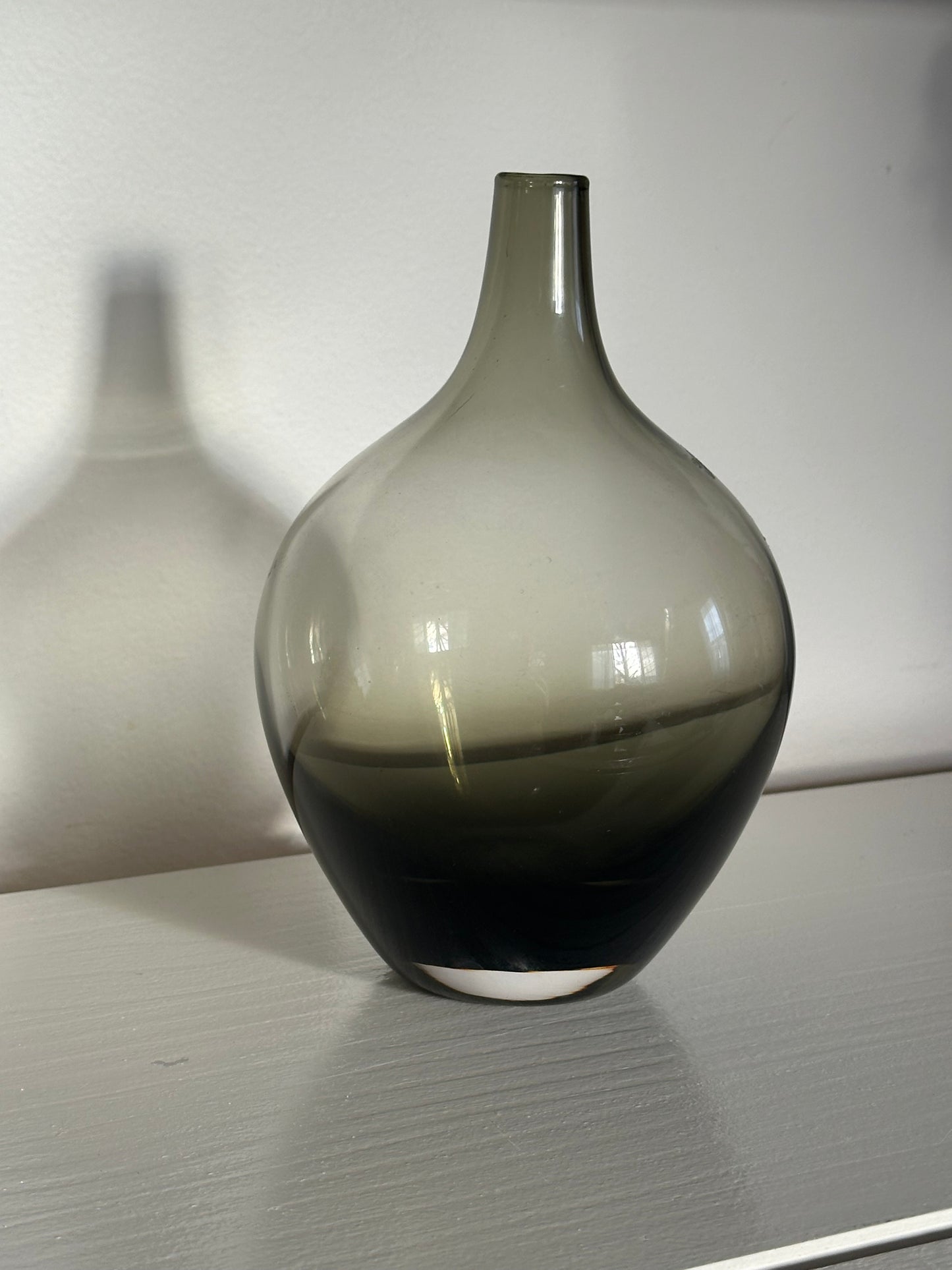 Tall Smoky Glass Vase