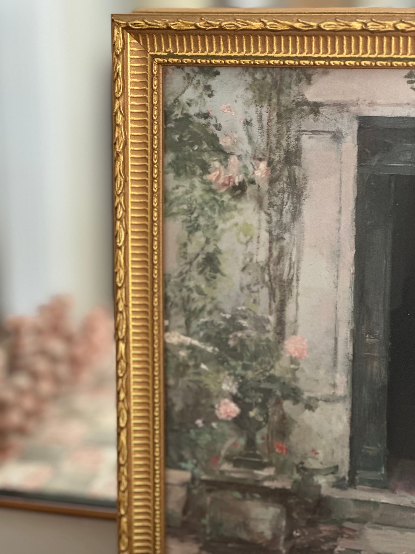 Gold Vintage Frame with Print of "In The Doorway"