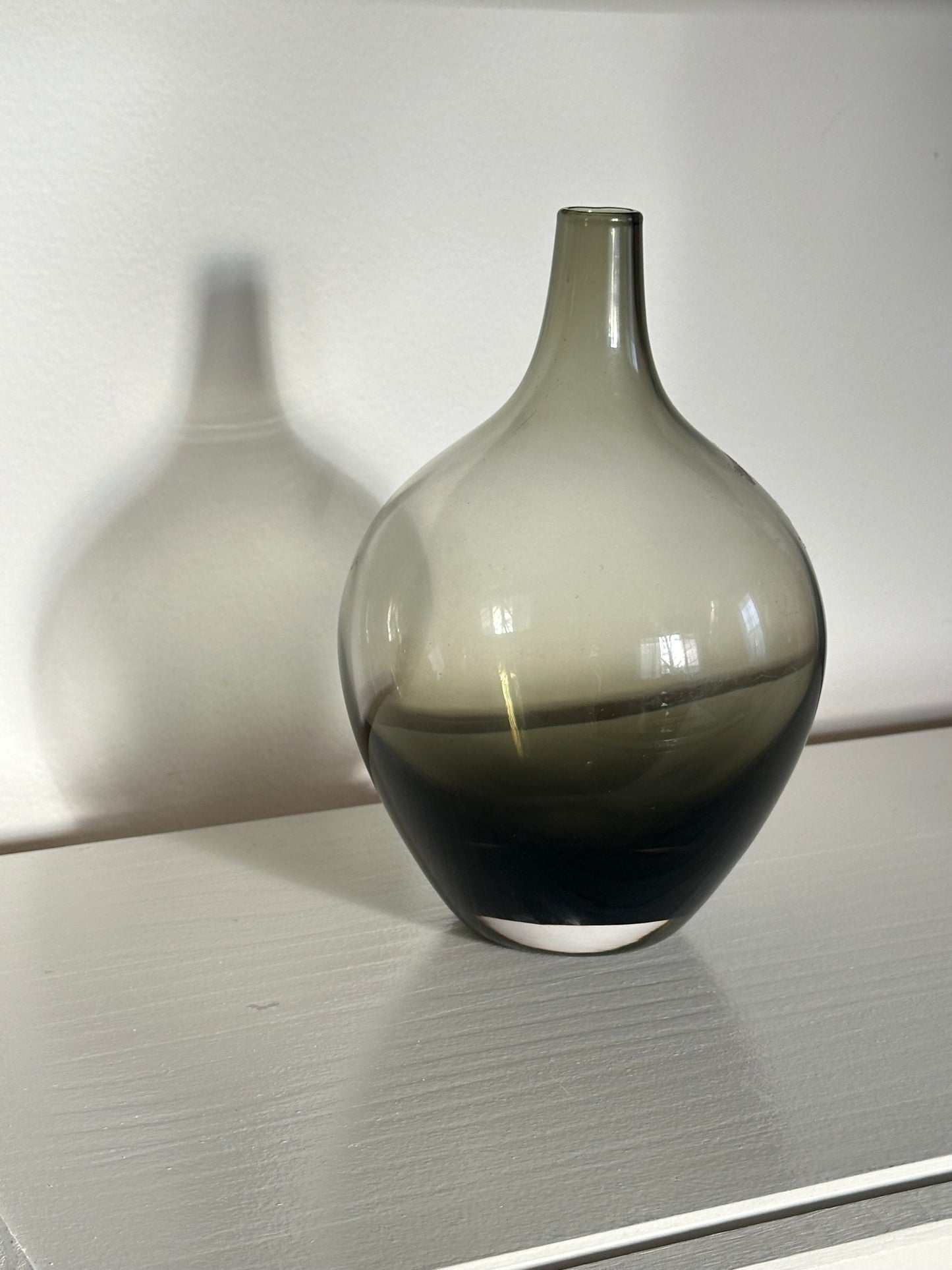 Tall Smoky Glass Vase