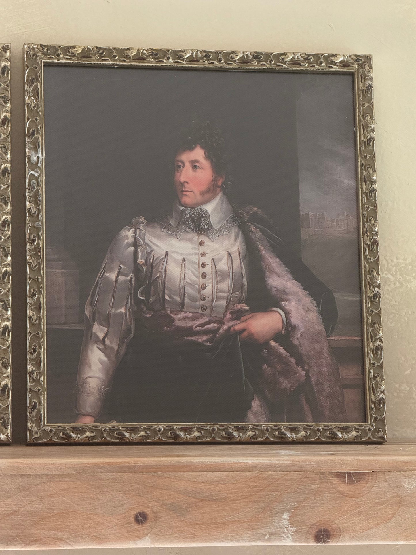Pair of Vintage Frames with Portrait Paintings (reprinted on canvas)
