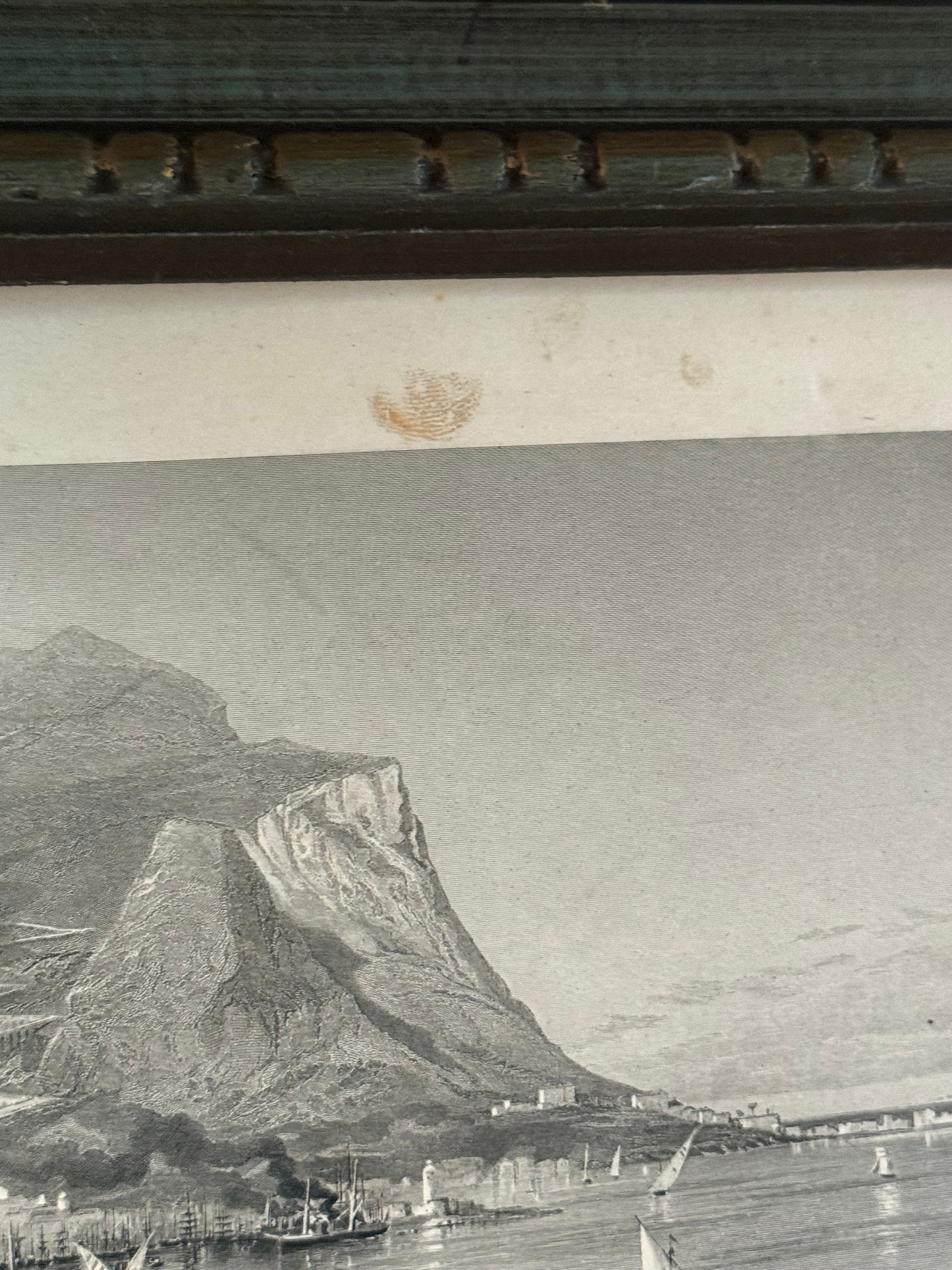 Antique Lithograph of Monte Pellegrino, in Sicily Italy
