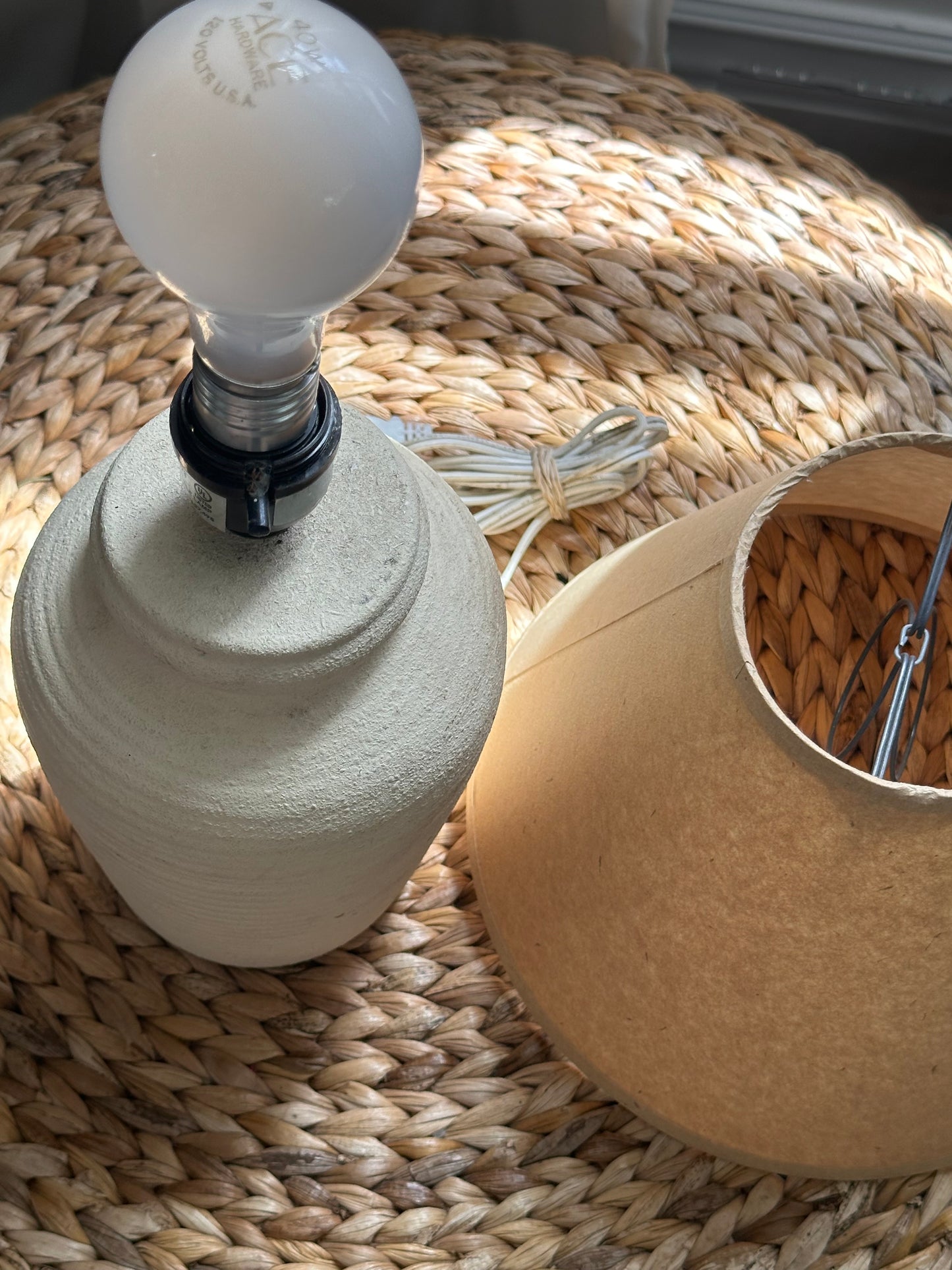 Ceramic Lamp Base with Vintage Shade