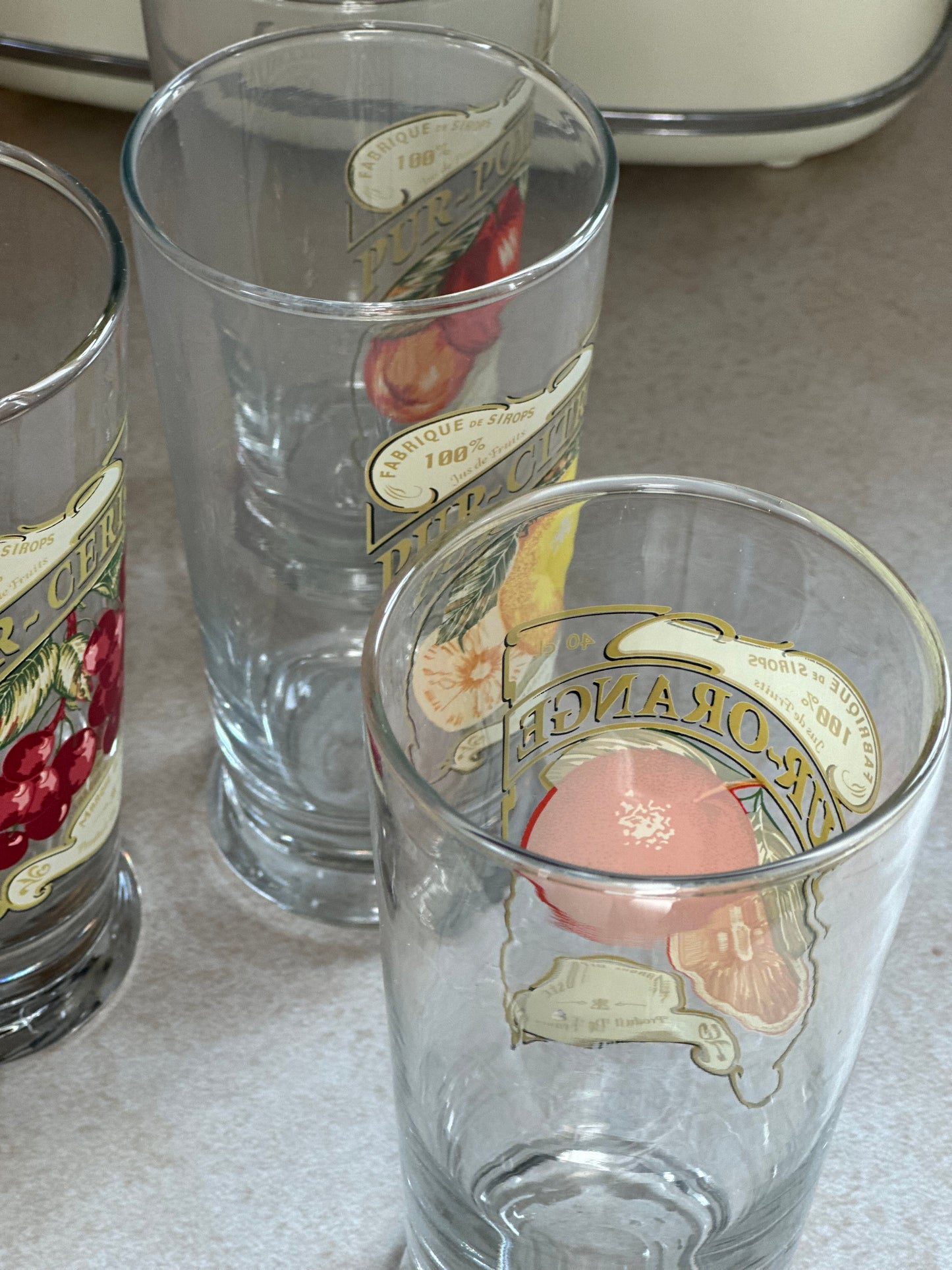 Set of 4 Fruit Glasses