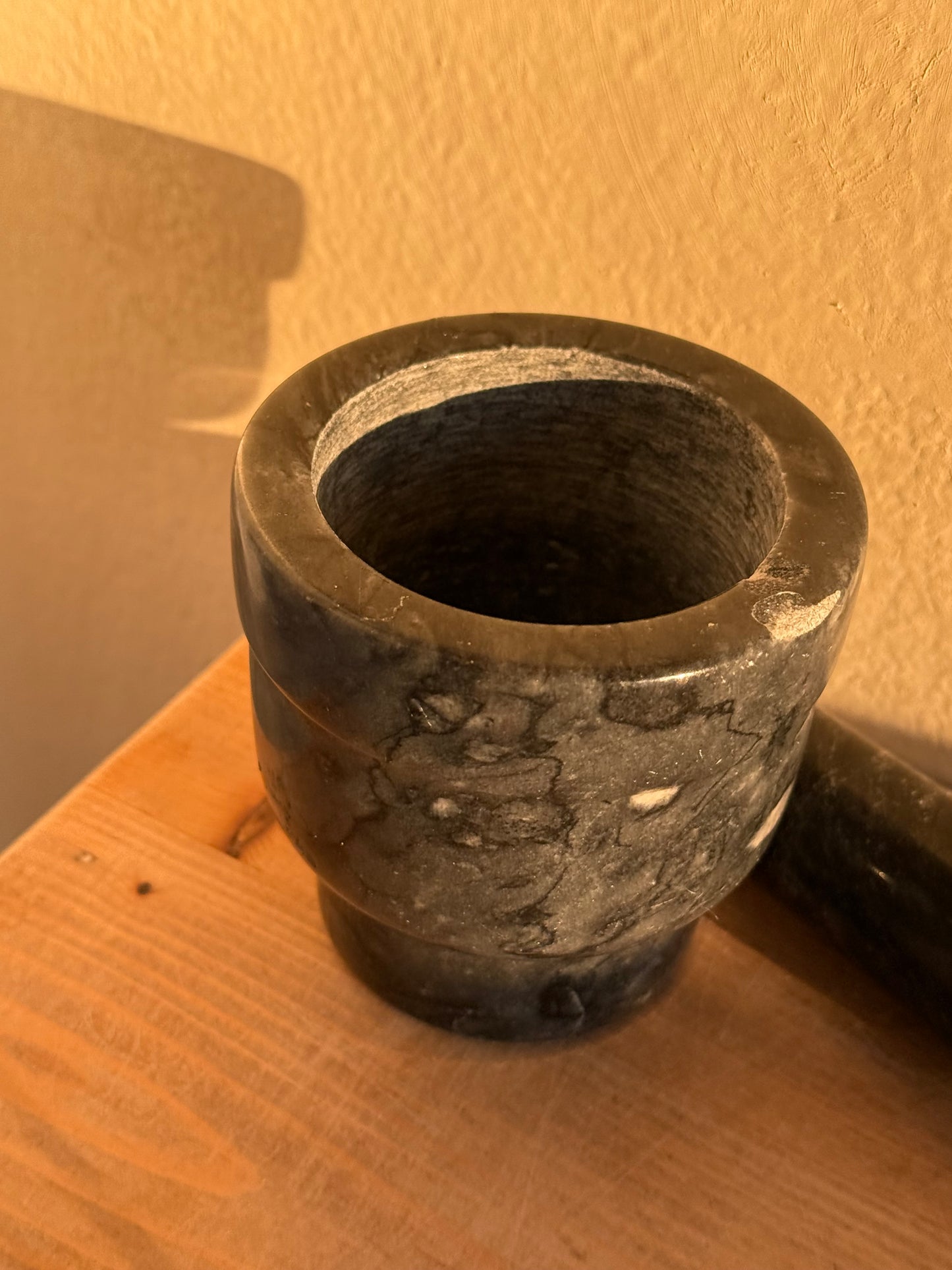 Small Black Marble Mortar & Pestle