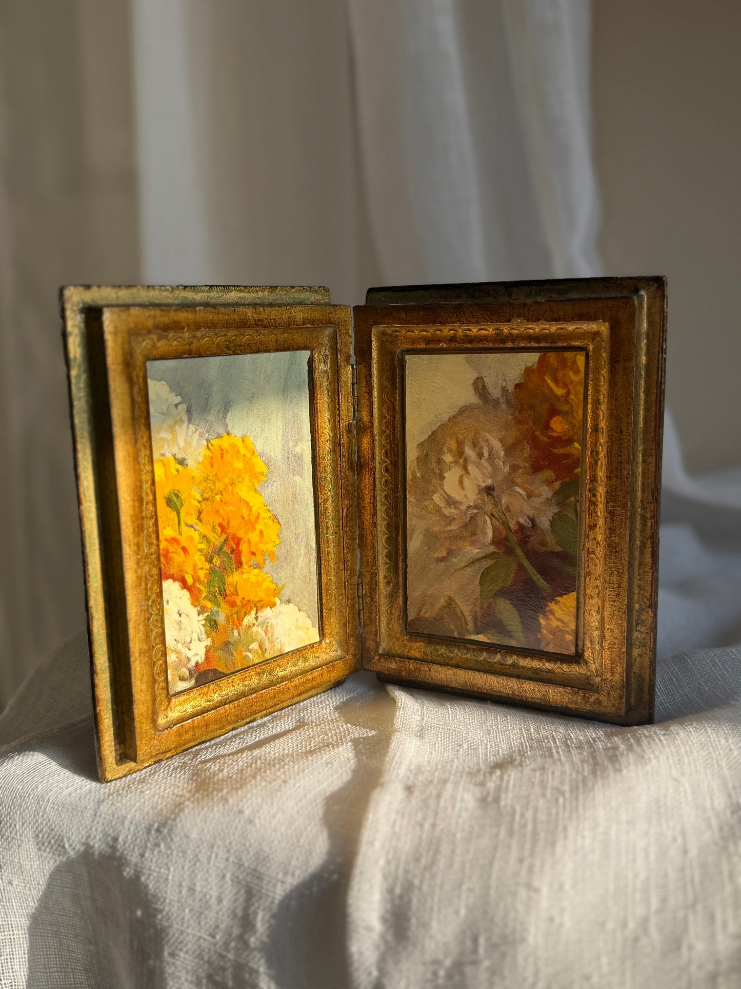Antique Florentine Double Frame/Book Made in Italy