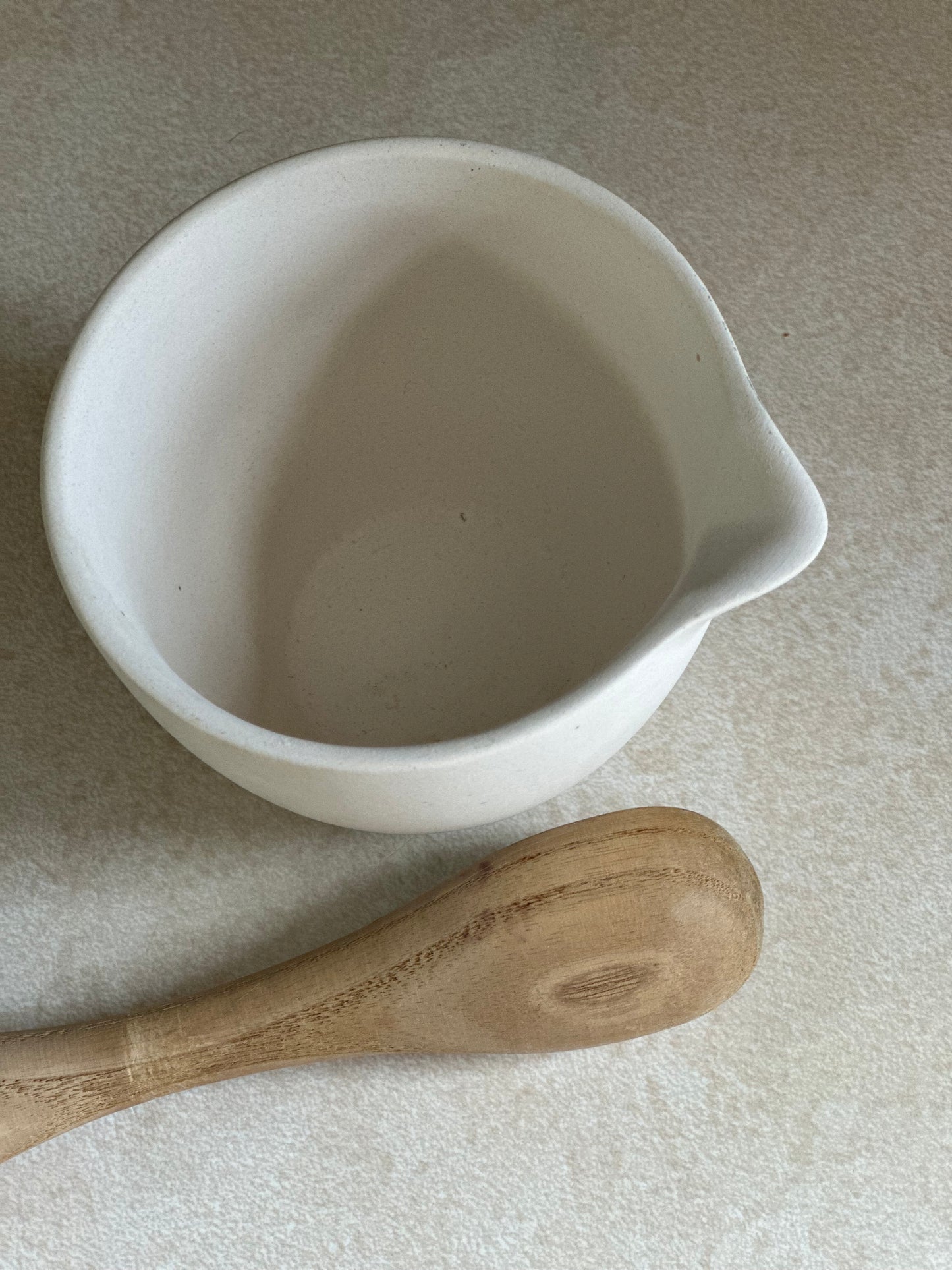Ceramic Mortar with Wood Pestle
