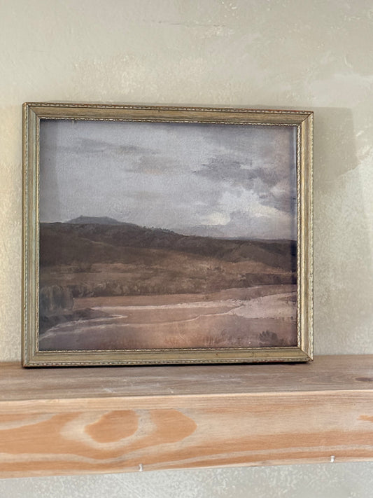 Antique Frame with Landscape Painting (print)