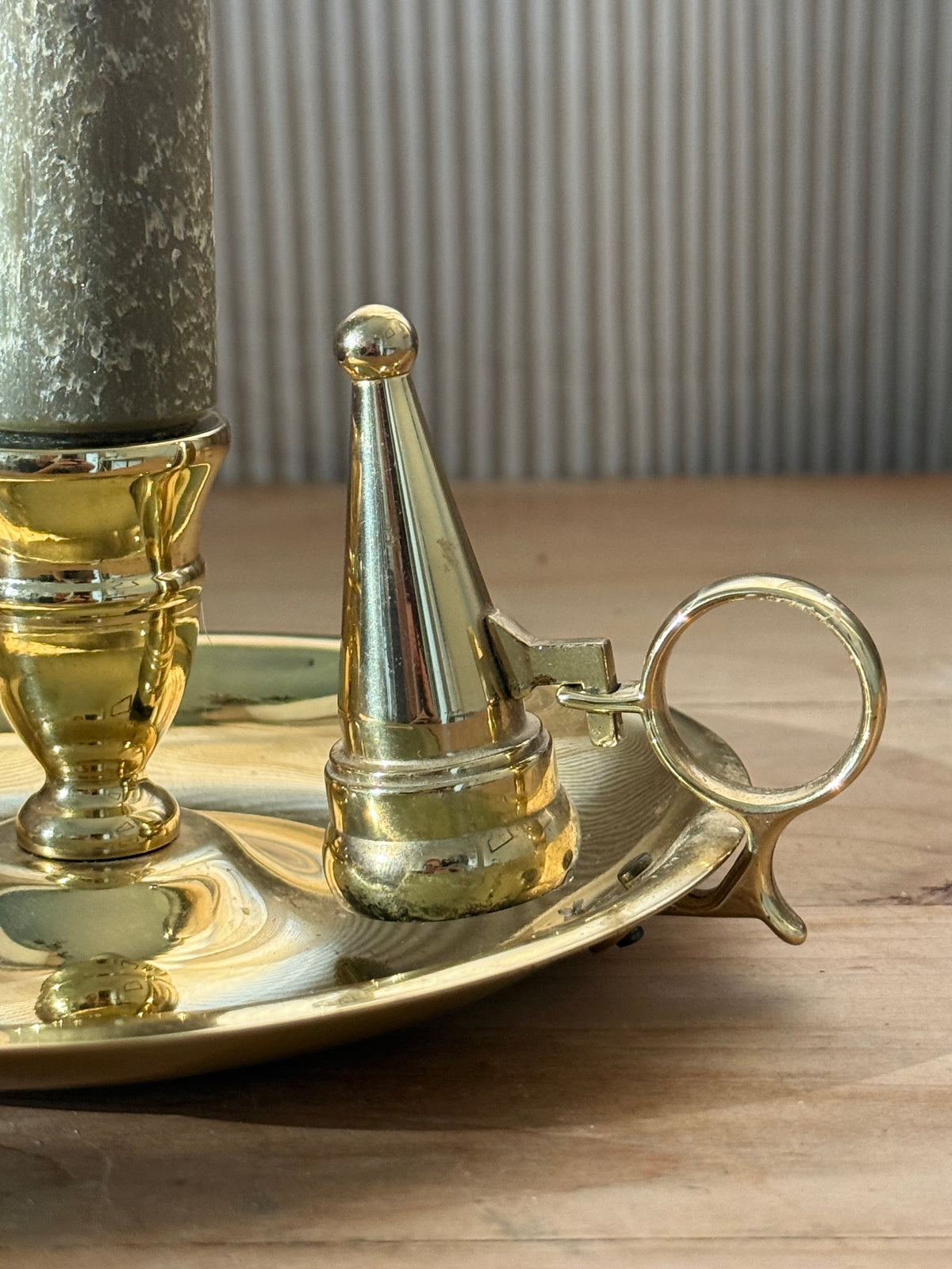 Brass Candle Holder with Snuffer