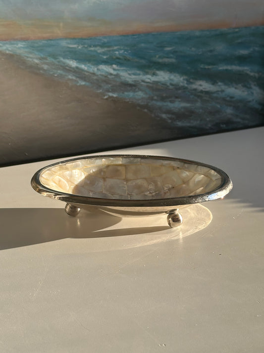 SIlver Mother of Pearl Soap Dish
