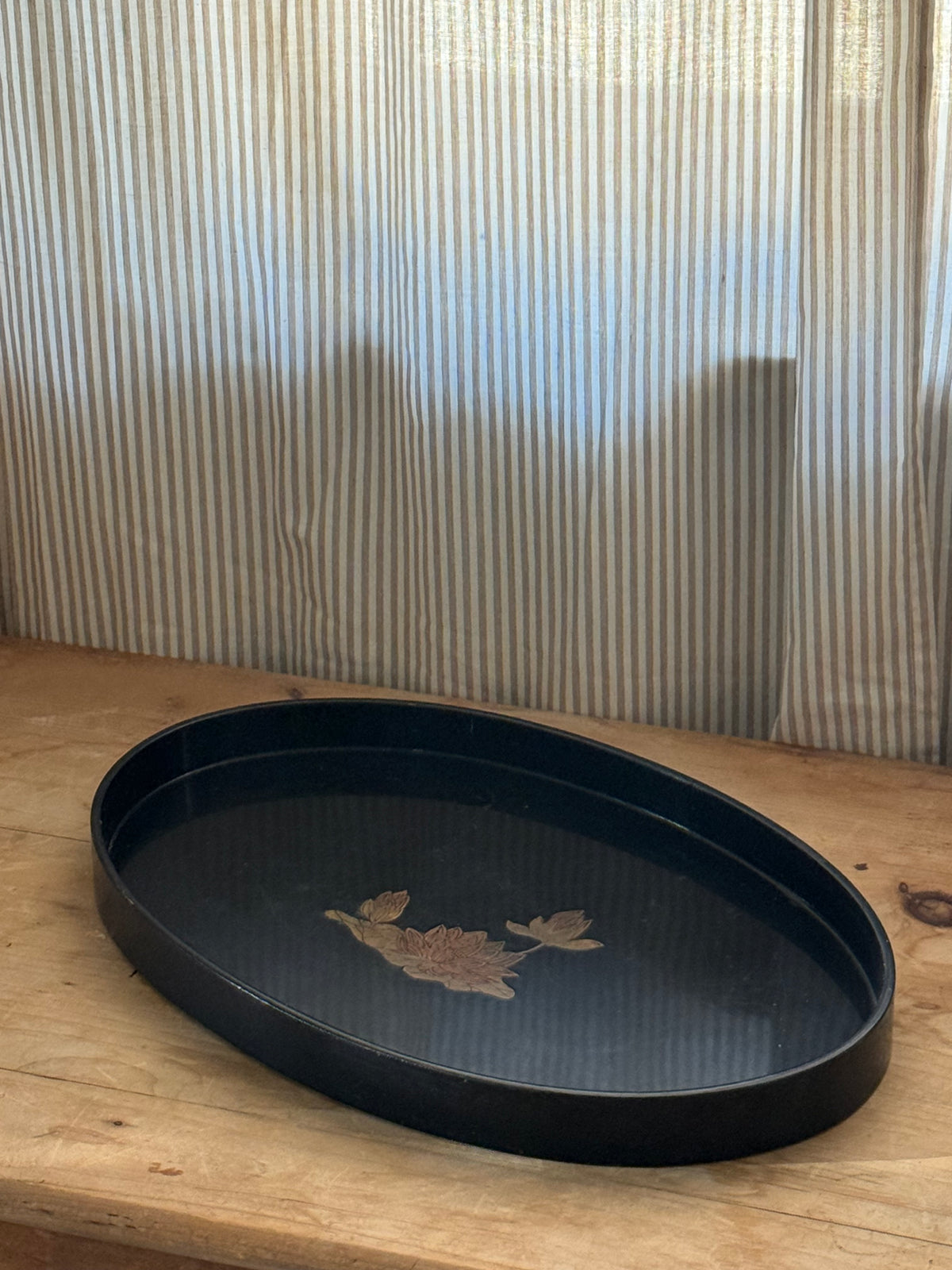 Black Floral Tray