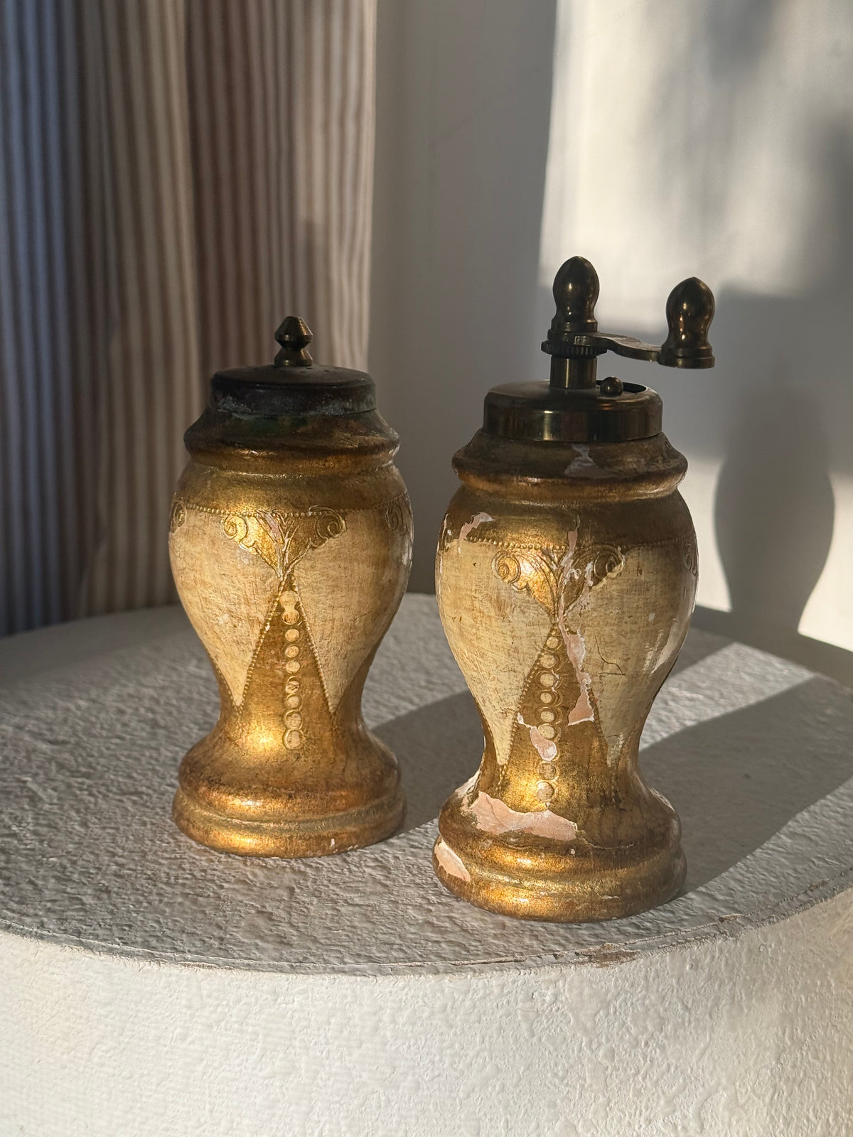 Italian Florentine Salt & Pepper Grinder Set, Made in Italy