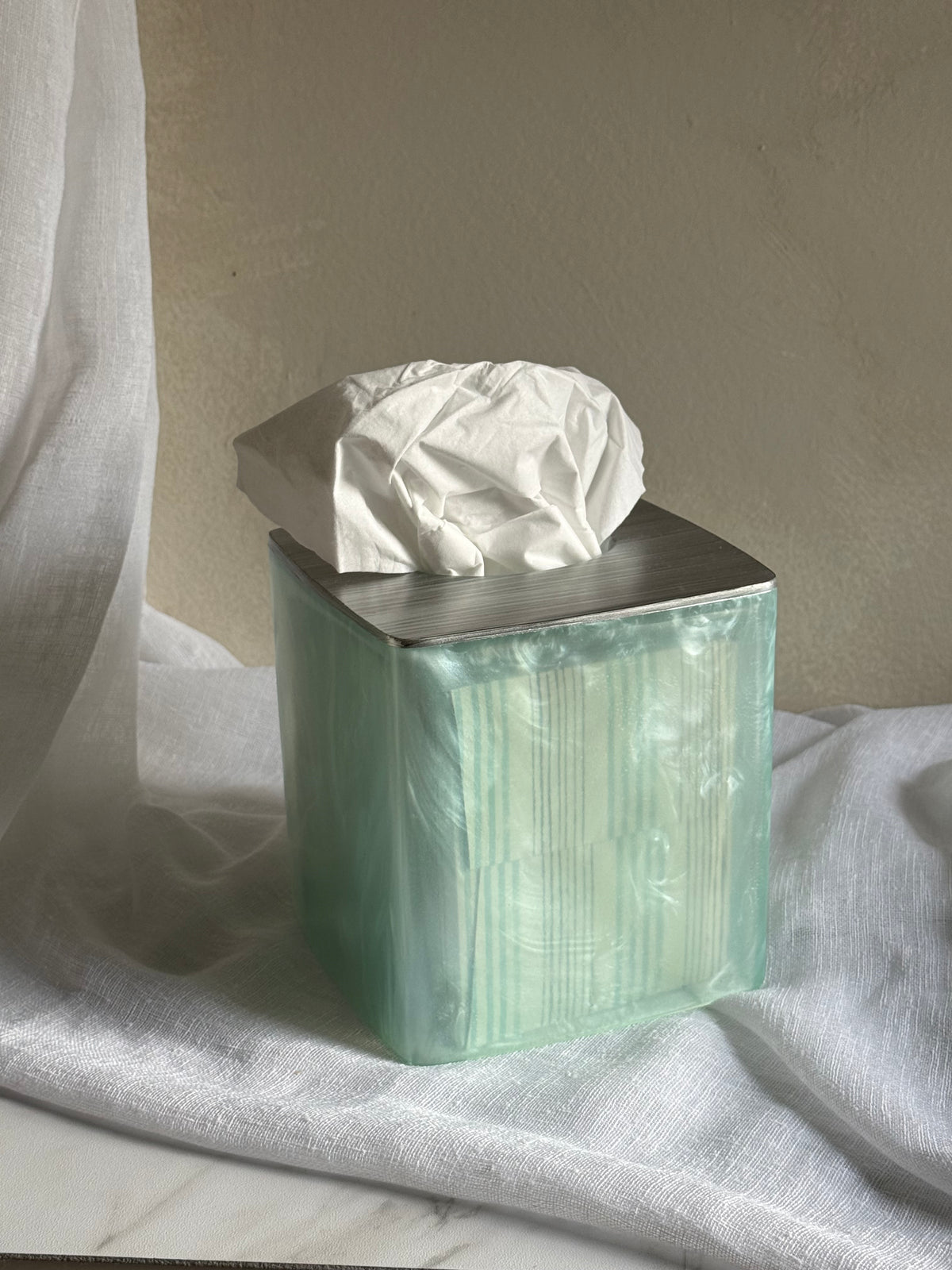 Y2K Baby Blue Resin Tissue Box