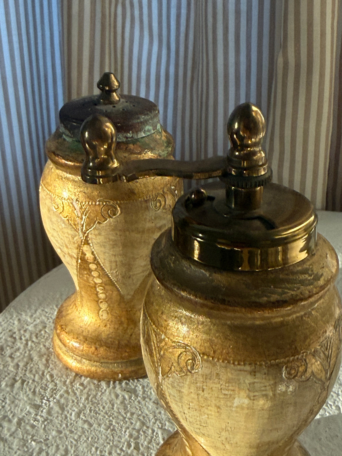 Italian Florentine Salt & Pepper Grinder Set, Made in Italy