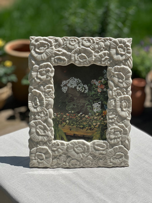 Cream Floral Porcelain Frame by Lenox