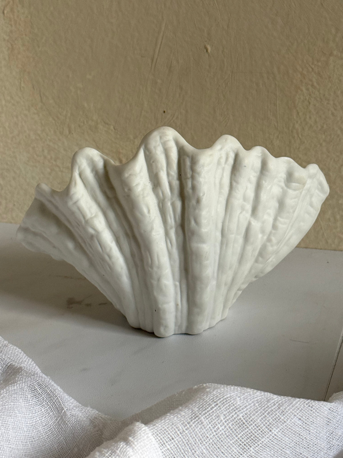 White Porcelain Seashell Candle Holder