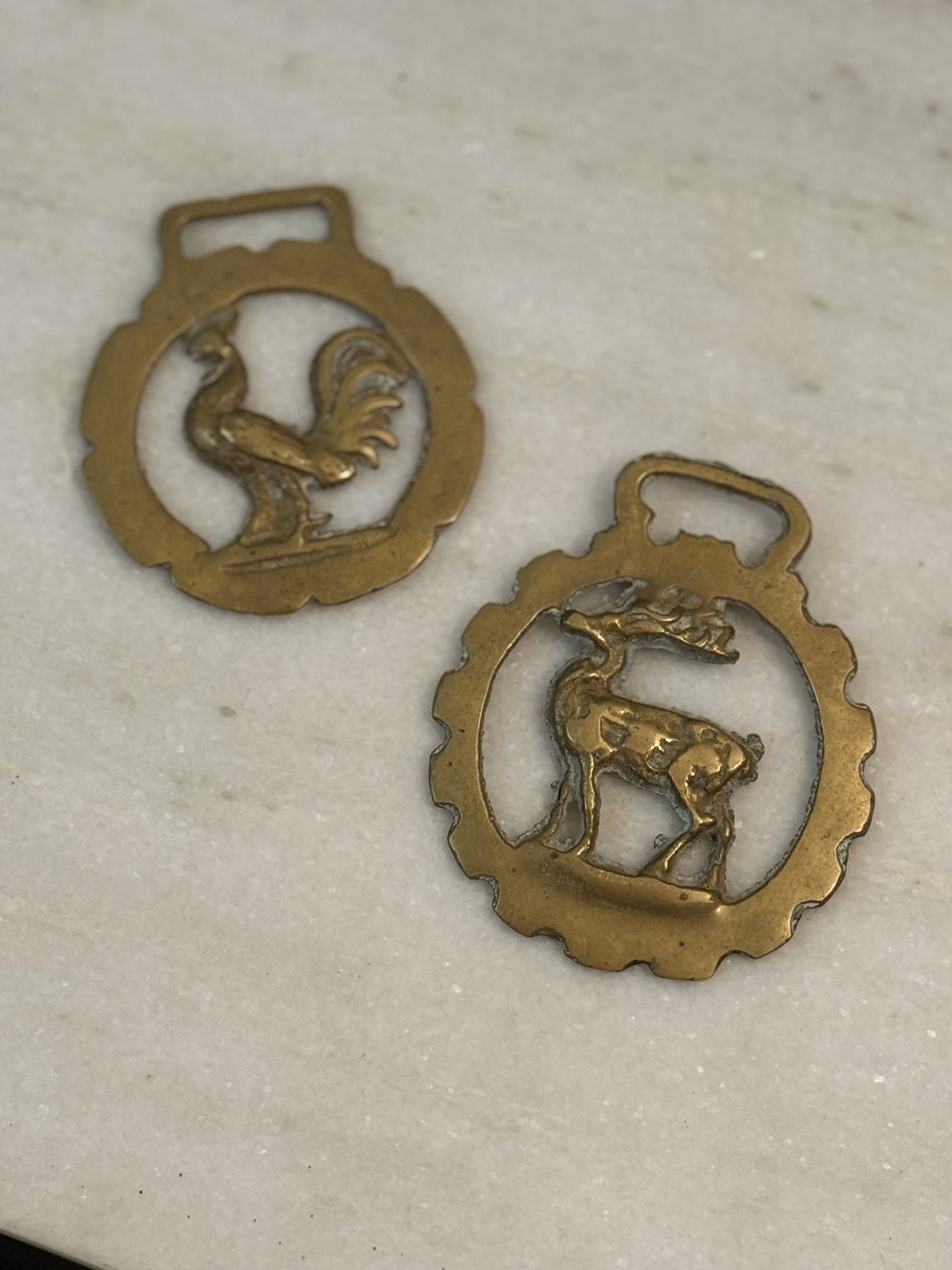 Antique Brass Saddle Medallions