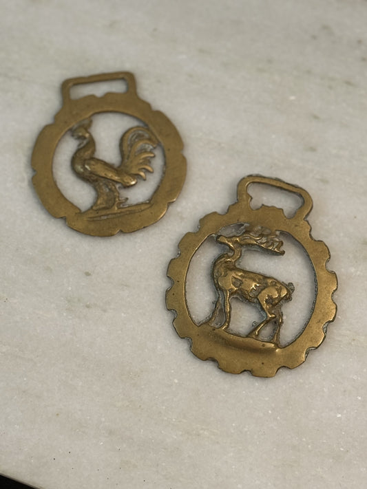 Antique Brass Saddle Medallions
