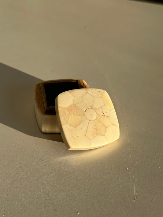 Mini Wood and Bone Pill Container