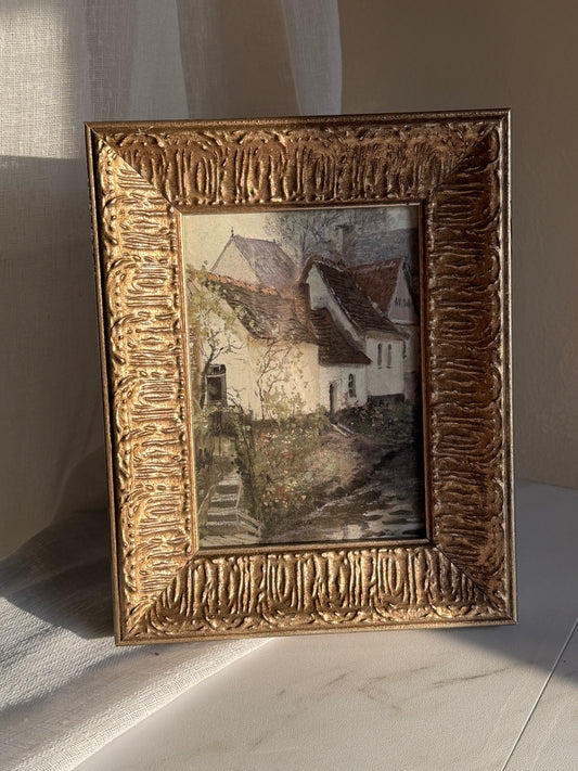 Frame with European Village Print