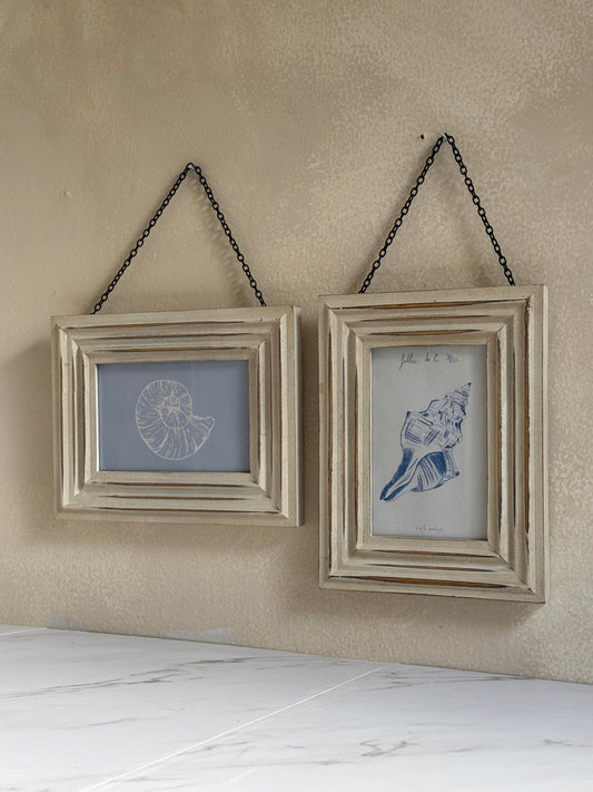 Pair of Hanging Frames with Coastal Prints