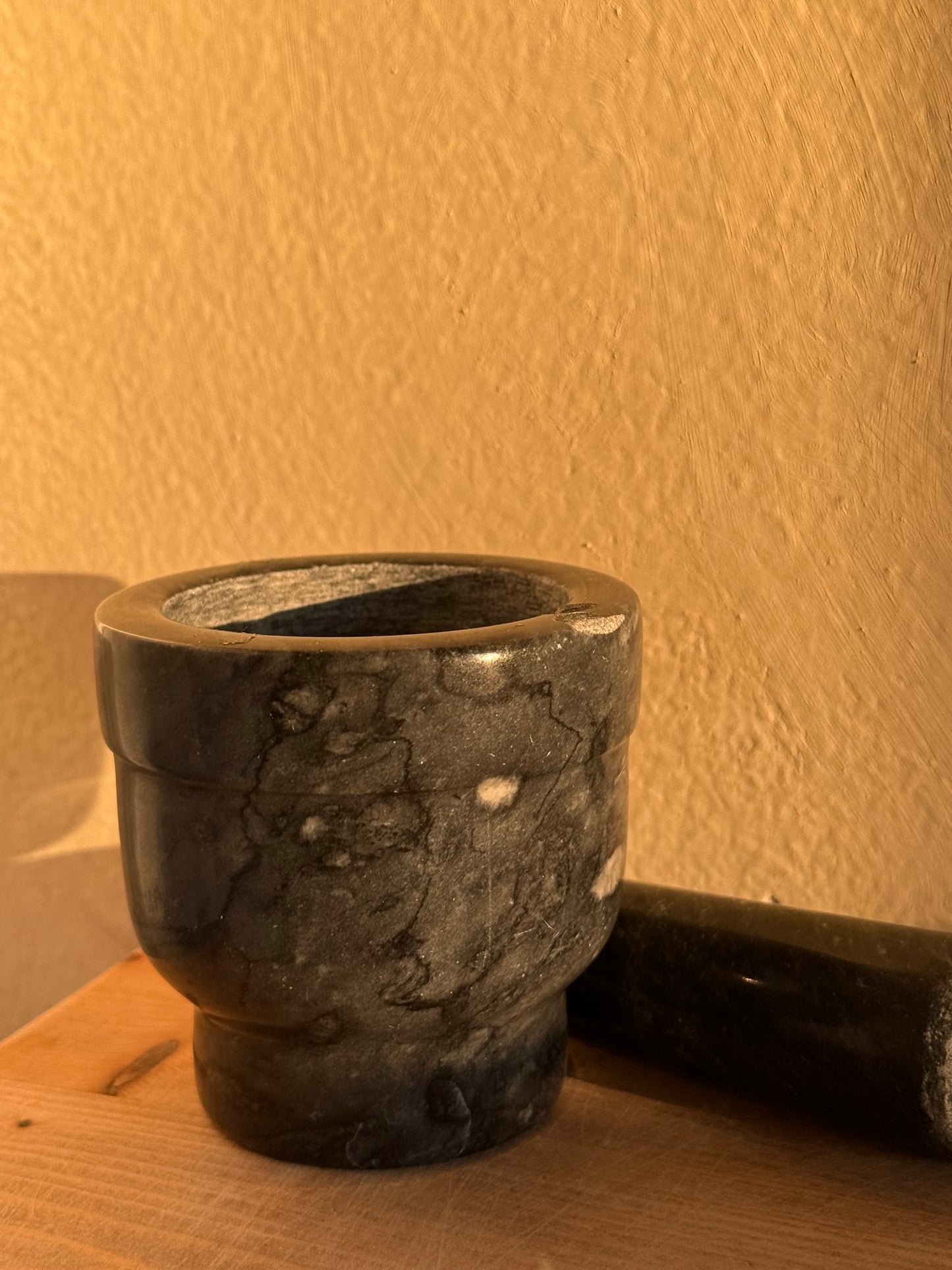 Small Black Marble Mortar & Pestle