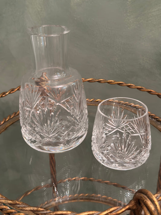 Cut Crystal Carafe and Cup
