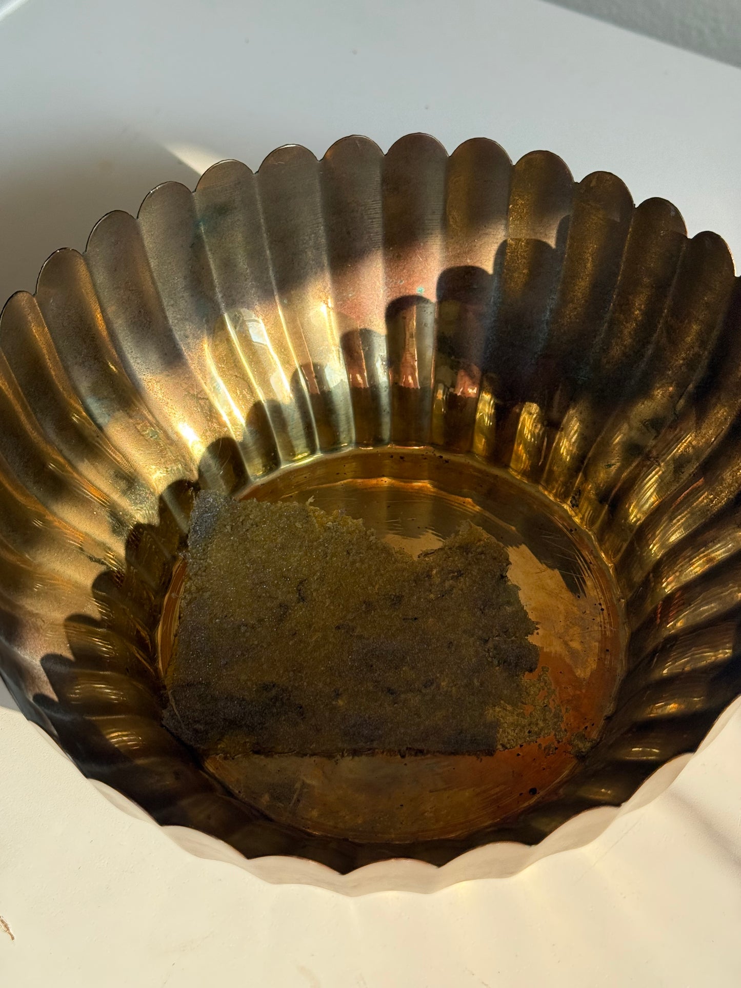Brass Scalloped Vessel