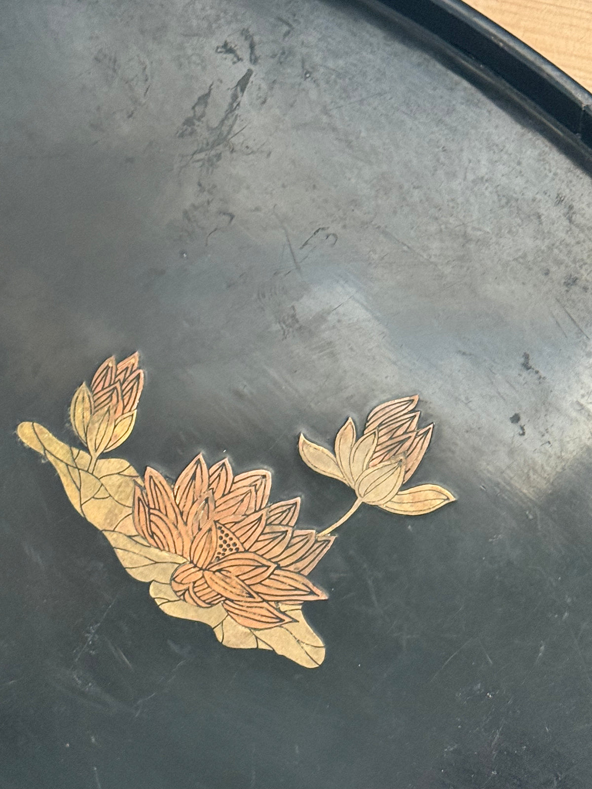 Black Floral Tray