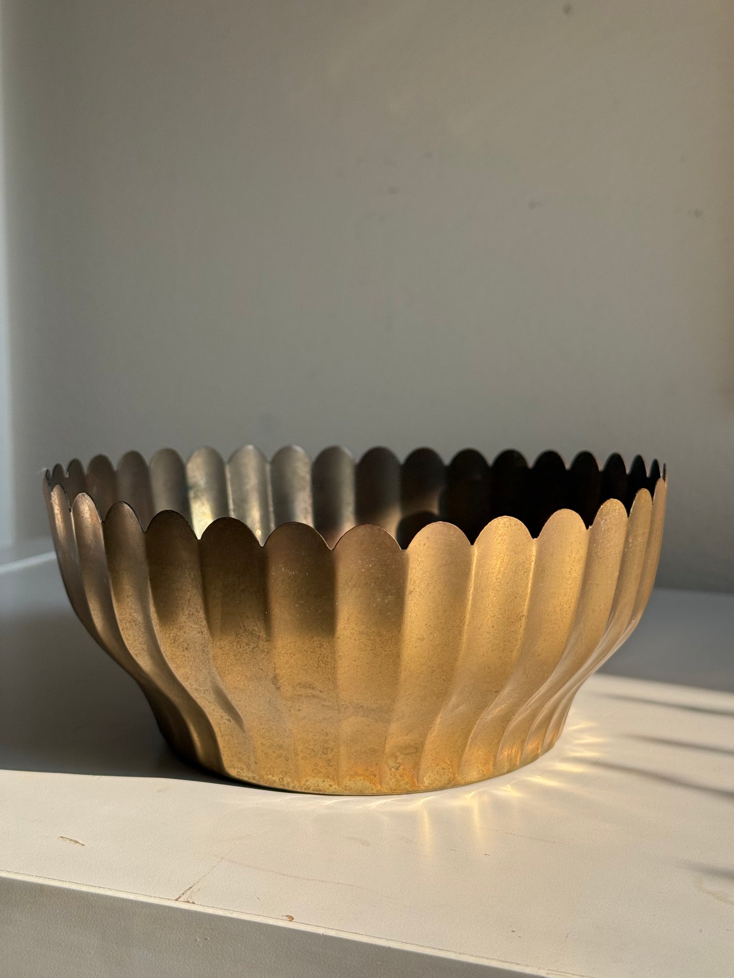Brass Scalloped Vessel