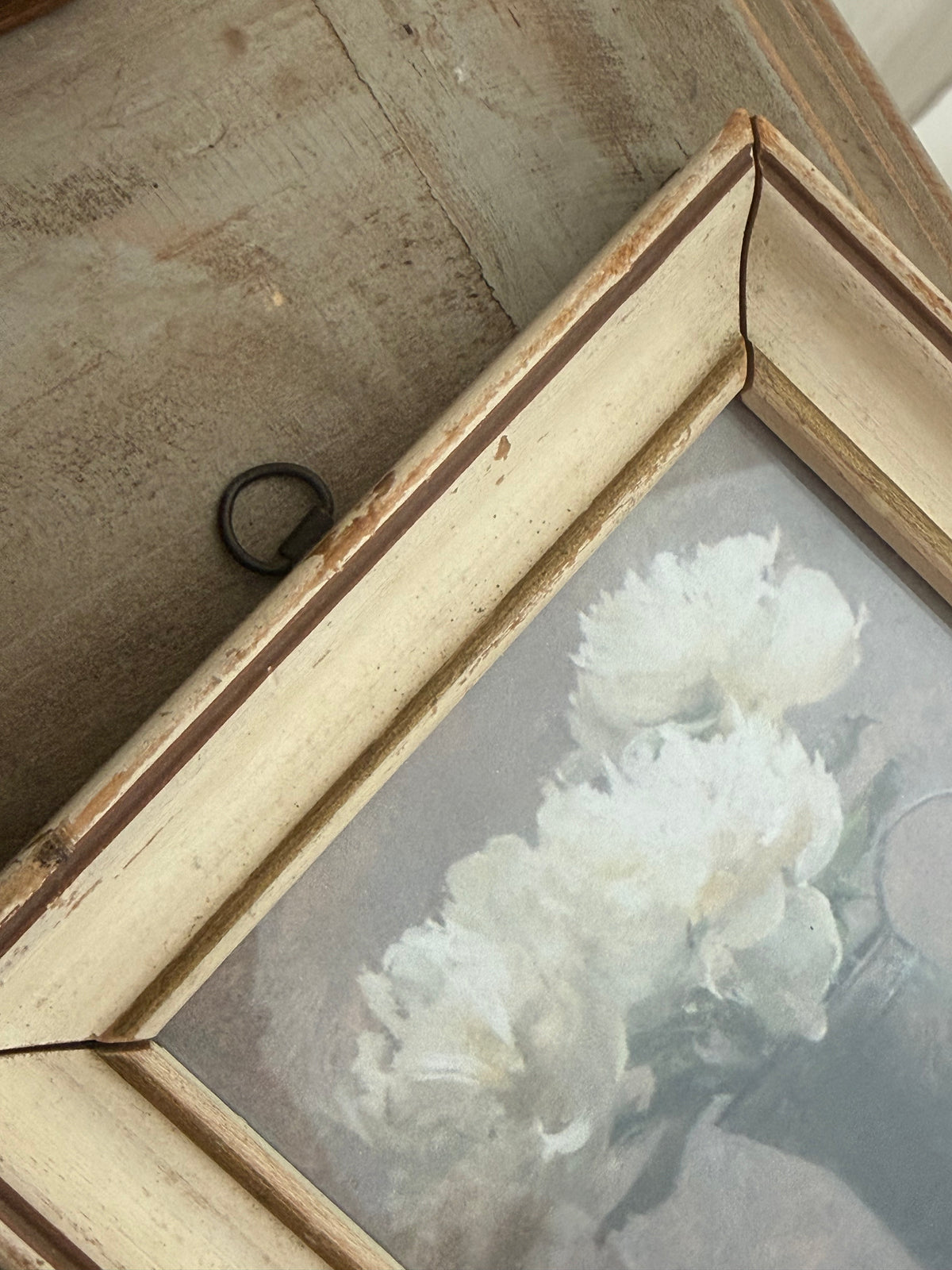 Antique Frame with Floral Print